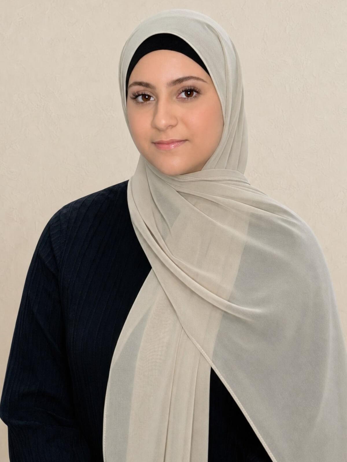 Modish Girl Luxury Chiffon Hijab-Vanilla