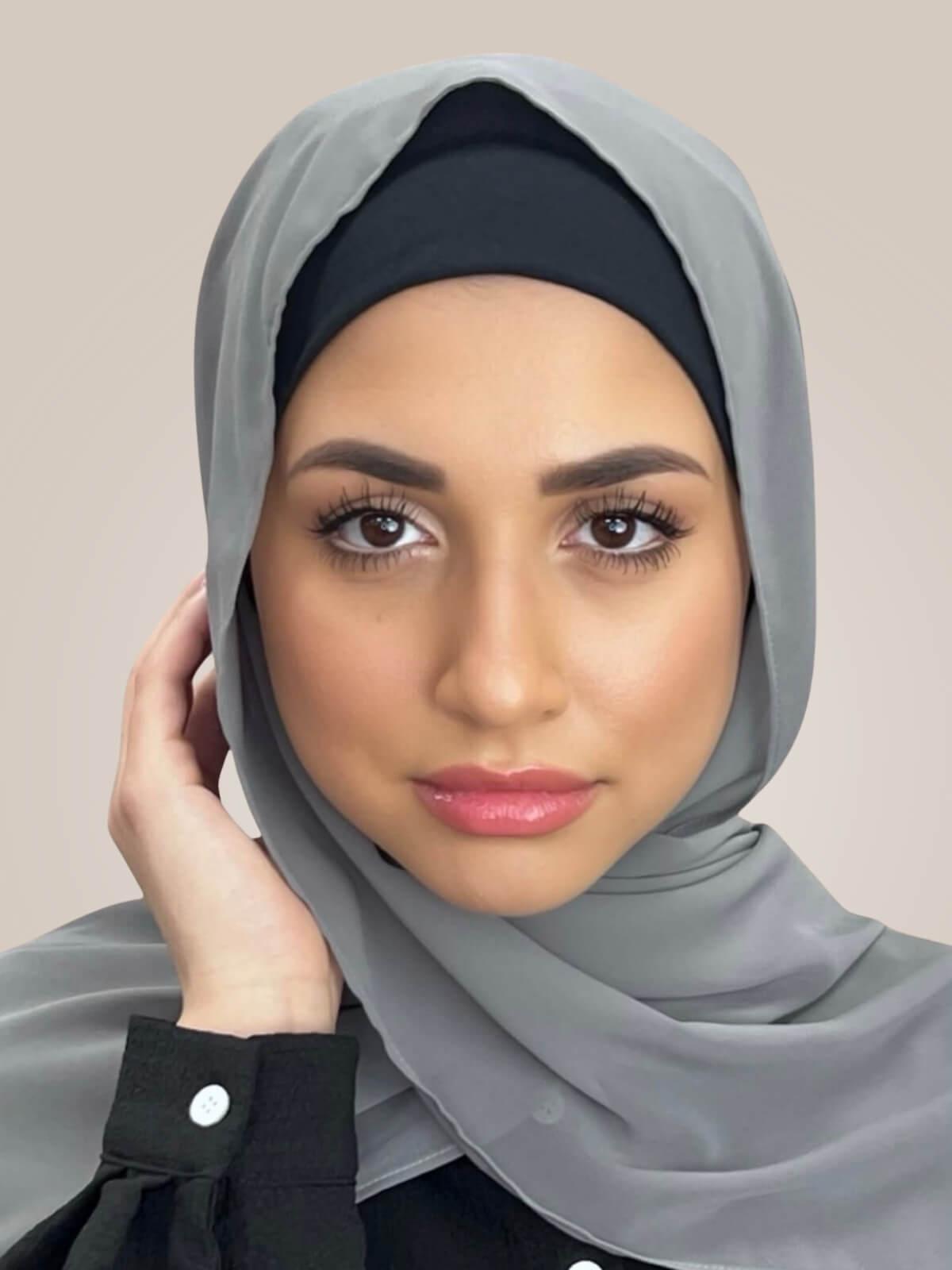 Luxury Chiffon Hijab-Frost Grey