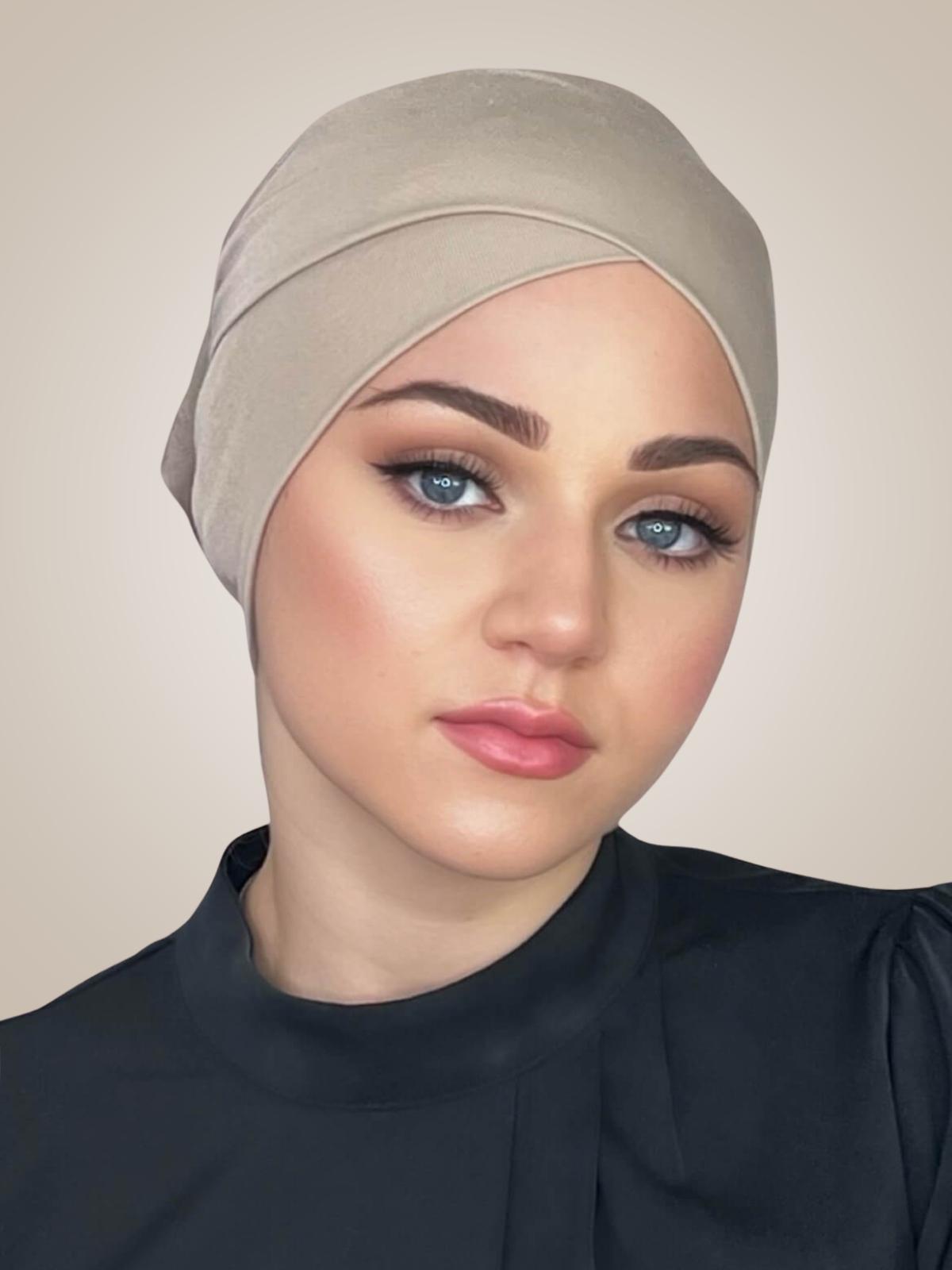 Premium Jersey Cross Front Underscarf-Vanilla