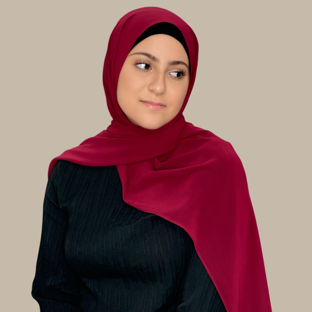 Modish Girl Luxury Chiffon Hijab-Berry Red - Modish Hijab