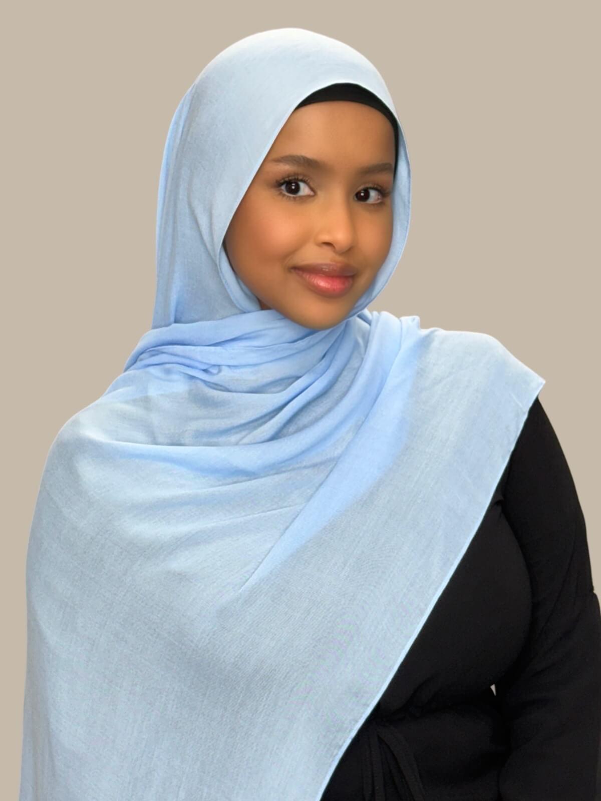 Cotton Modal Hijab-Cinderella Blue