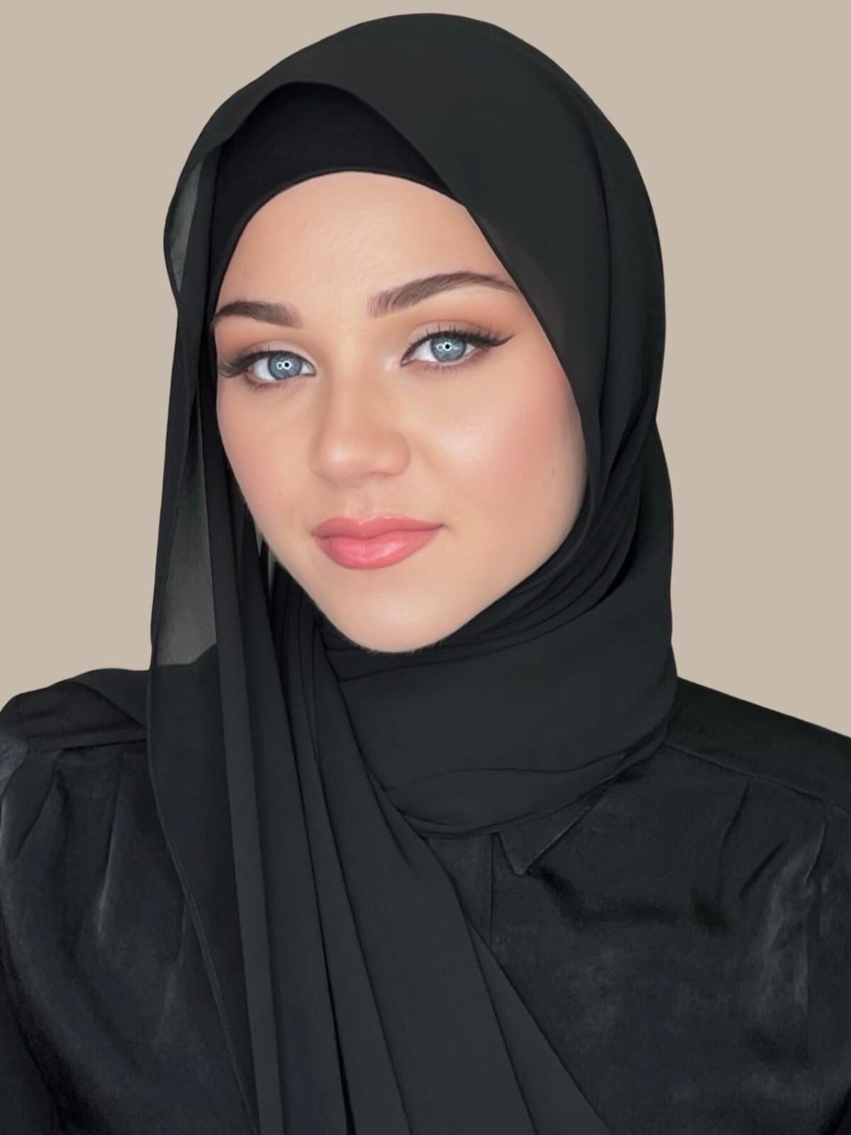 Luxury Chiffon Hijab-Black