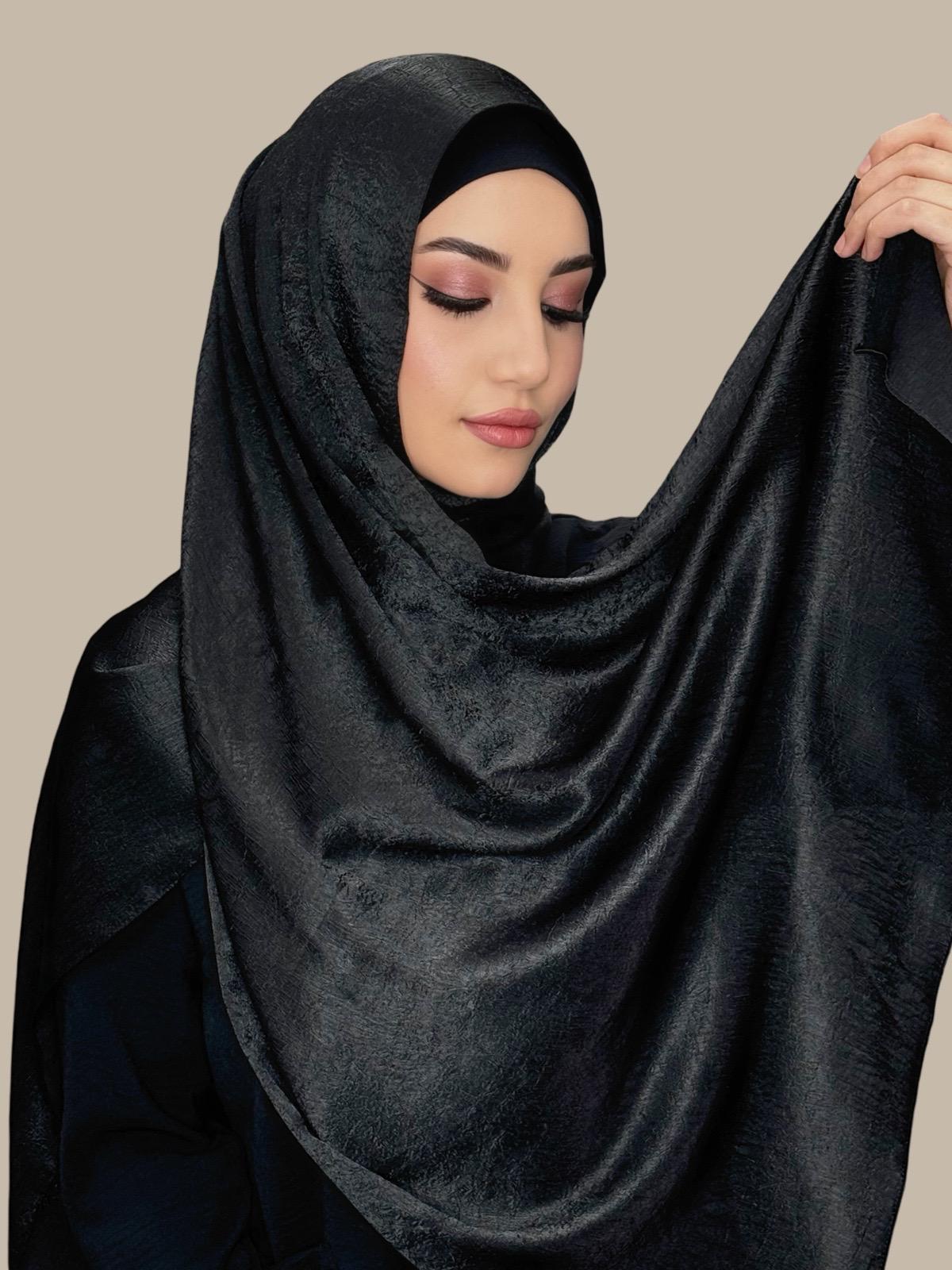 Classic Satin Hijab-Black