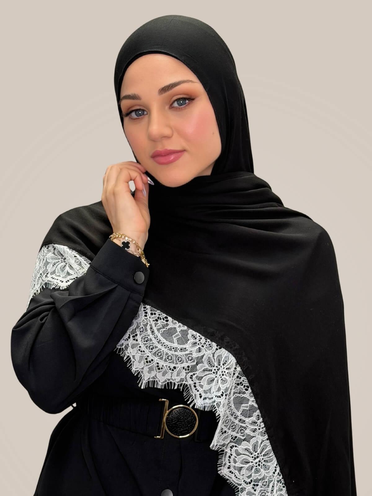 Lace Cotton Modal Hijab-Afterglow