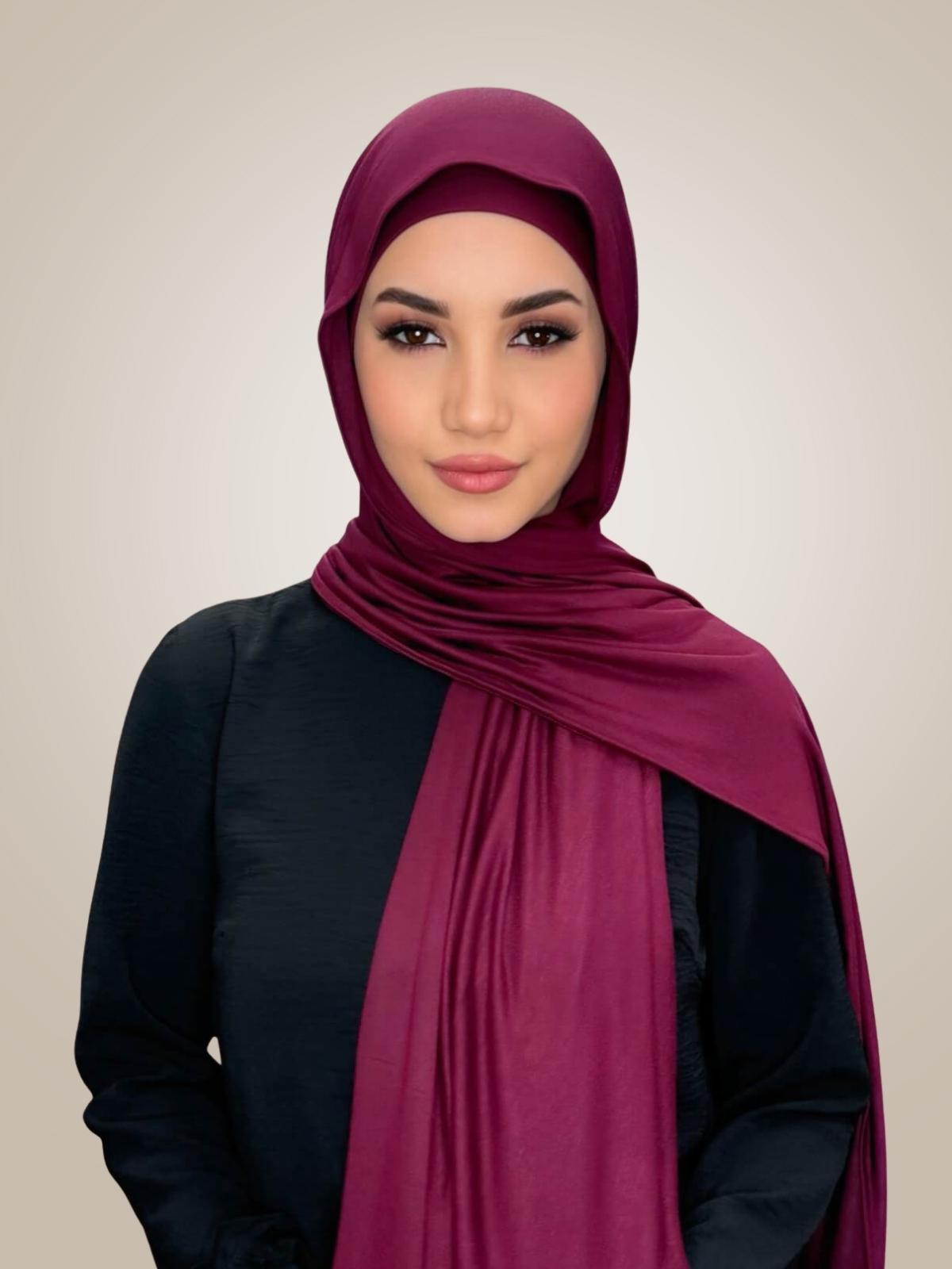 Premium Jersey Hijab-Burgundy