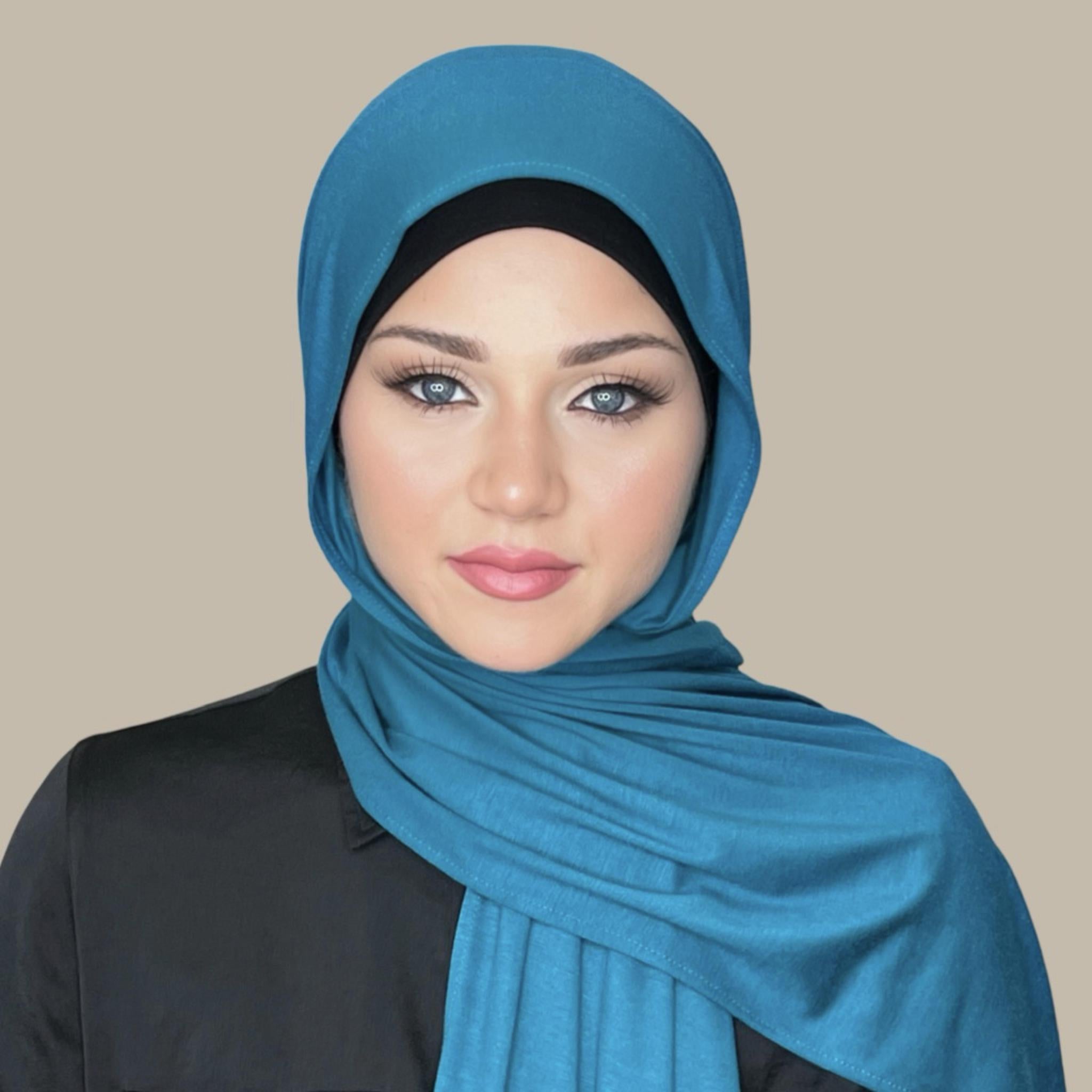 Classic Jersey Hijab-Peacock