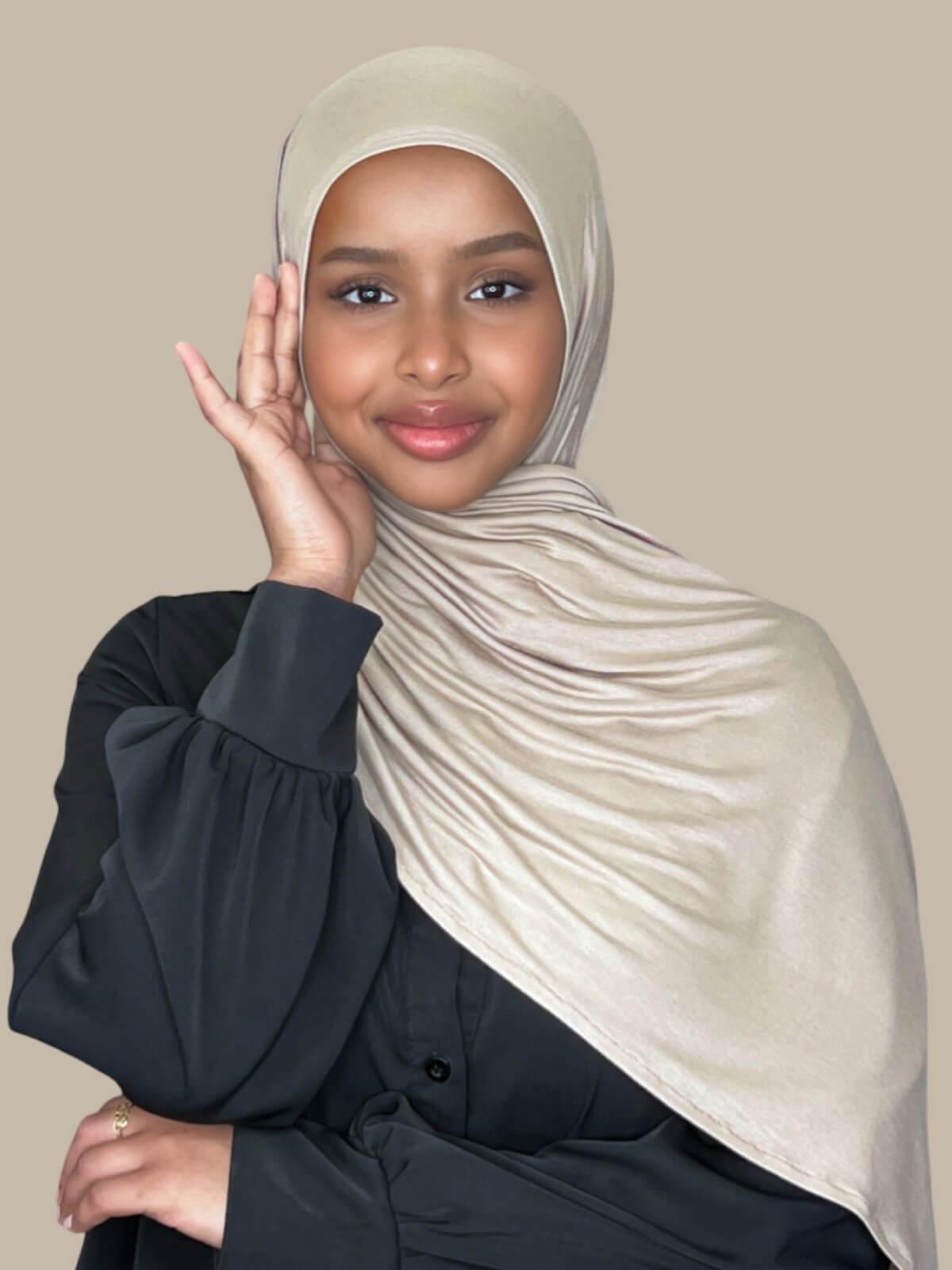 Pre-Sewn Jersey Hijab-Vanilla