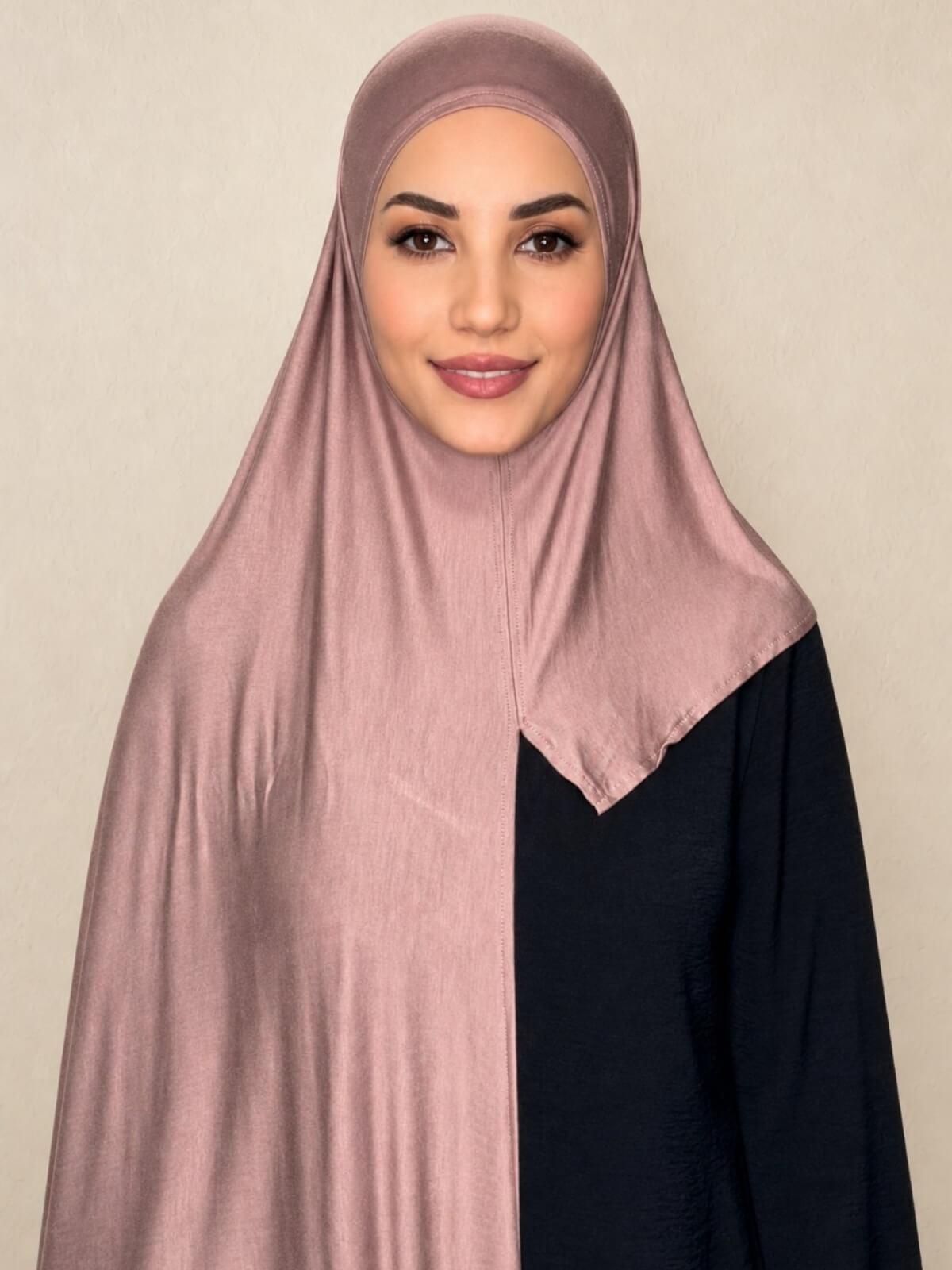Pre-Sewn Jersey Hijab-Dusty Rose