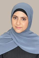 Modish Girl Luxury Chiffon Hijab-Dusty Blue