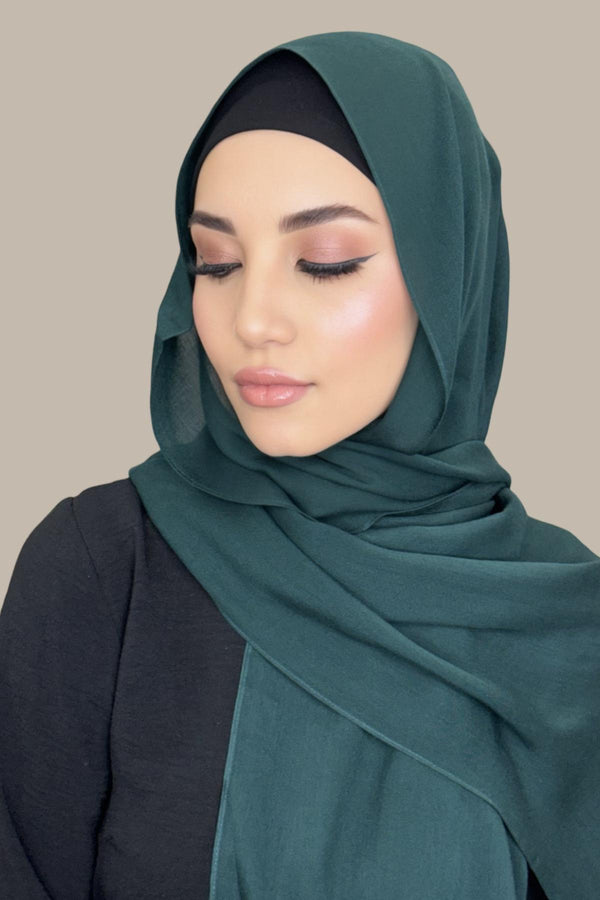 Cotton Modal Hijab-Dark Aqua