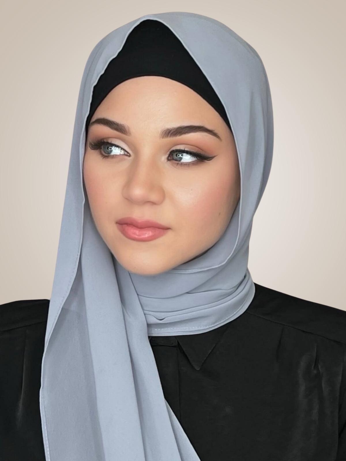 Luxury Chiffon Hijab-Smoke Grey