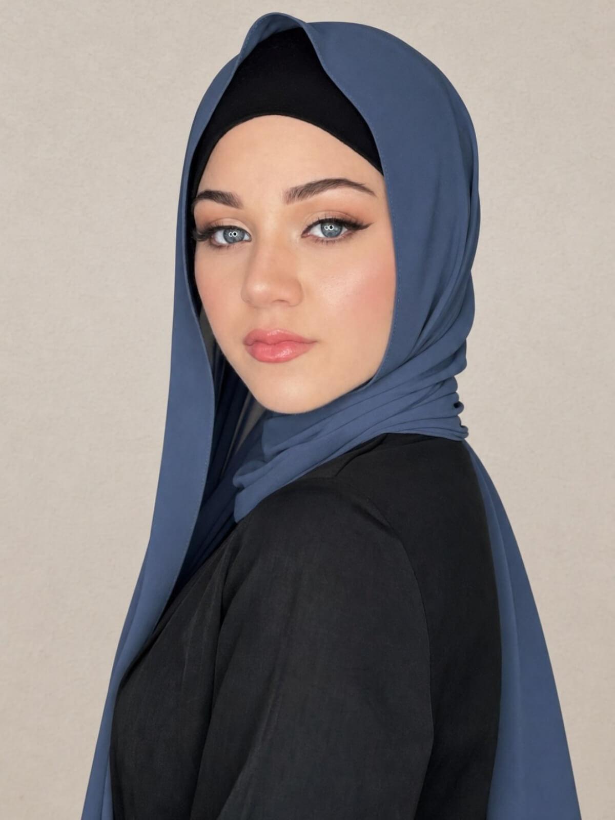 Classic Chiffon Hijab-Dodger Blue
