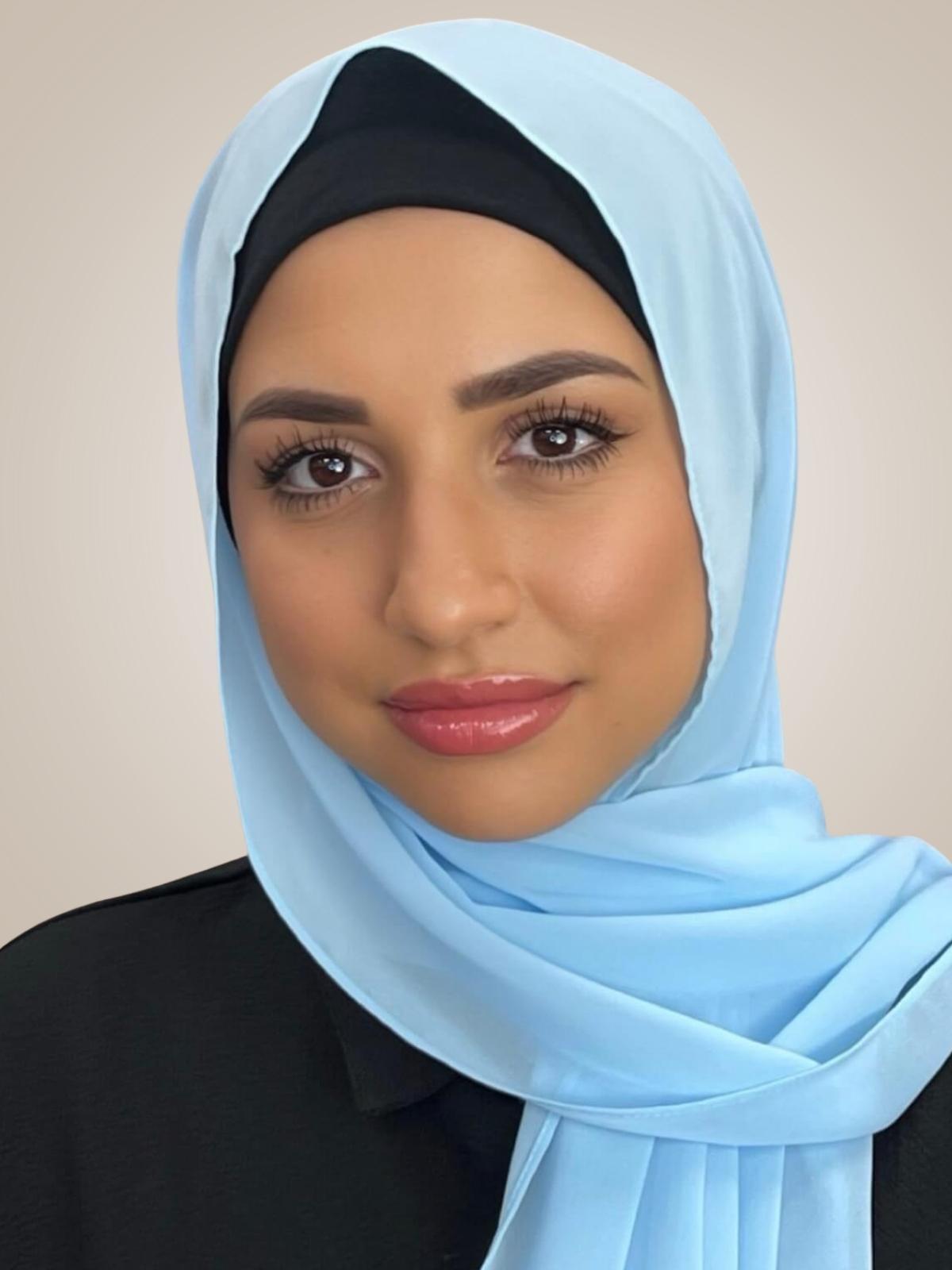 Luxury Chiffon Hijab-Baby Blue