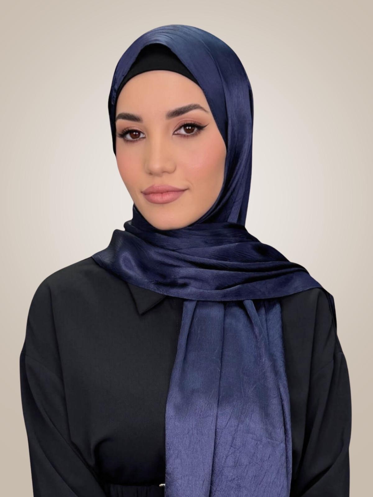 Classic Satin Hijab-Navy