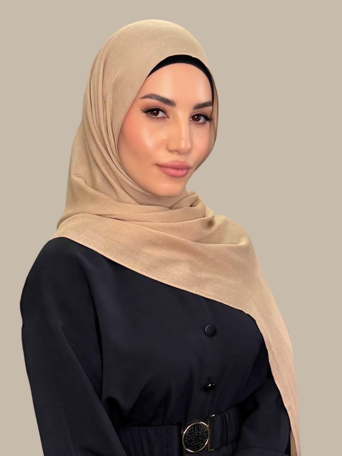 Cotton Modal Hijab-Tan