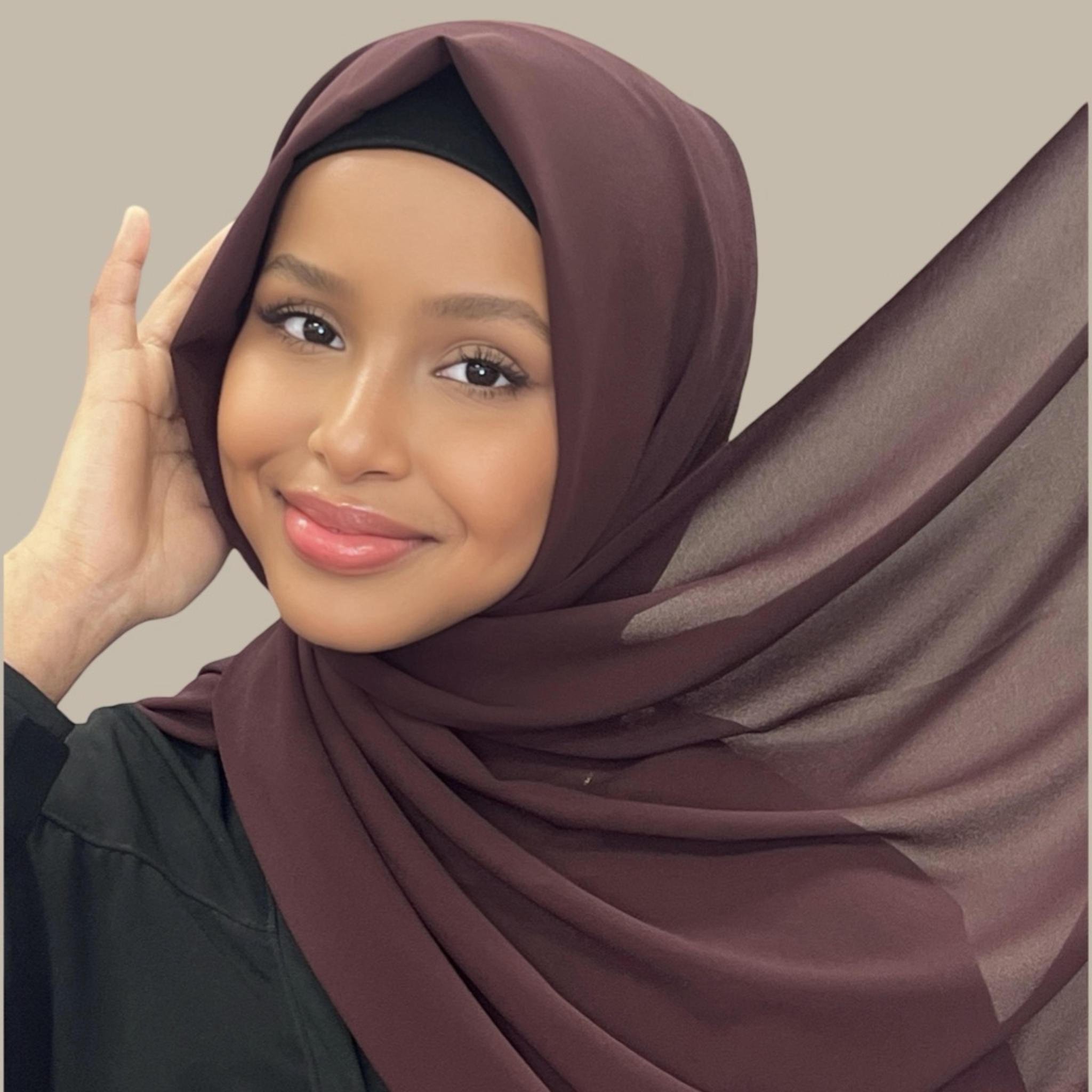 Classic Chiffon Hijab-Raisin