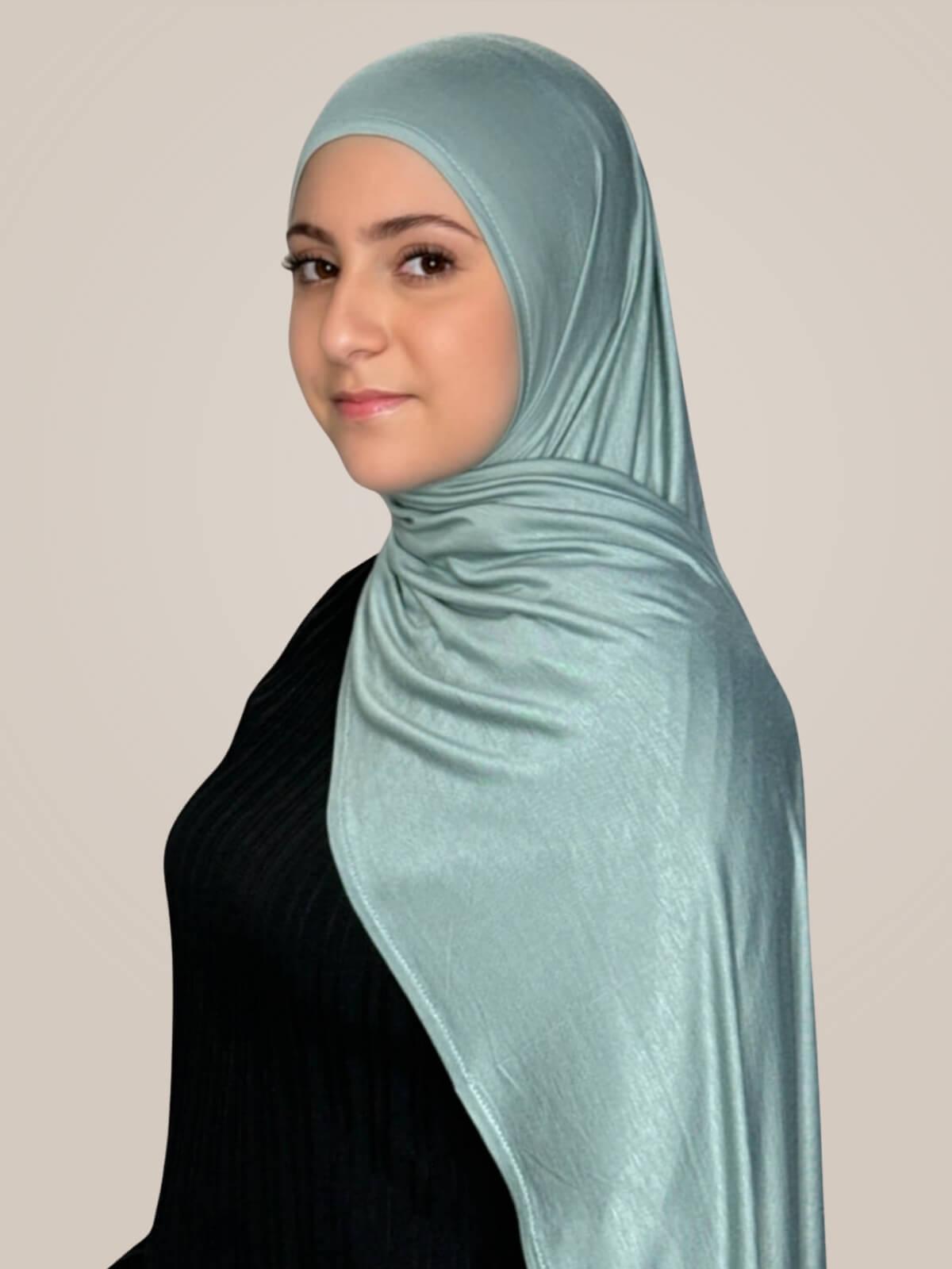 Modish Girl Pre-Sewn Jersey hijab-Pale Cyan