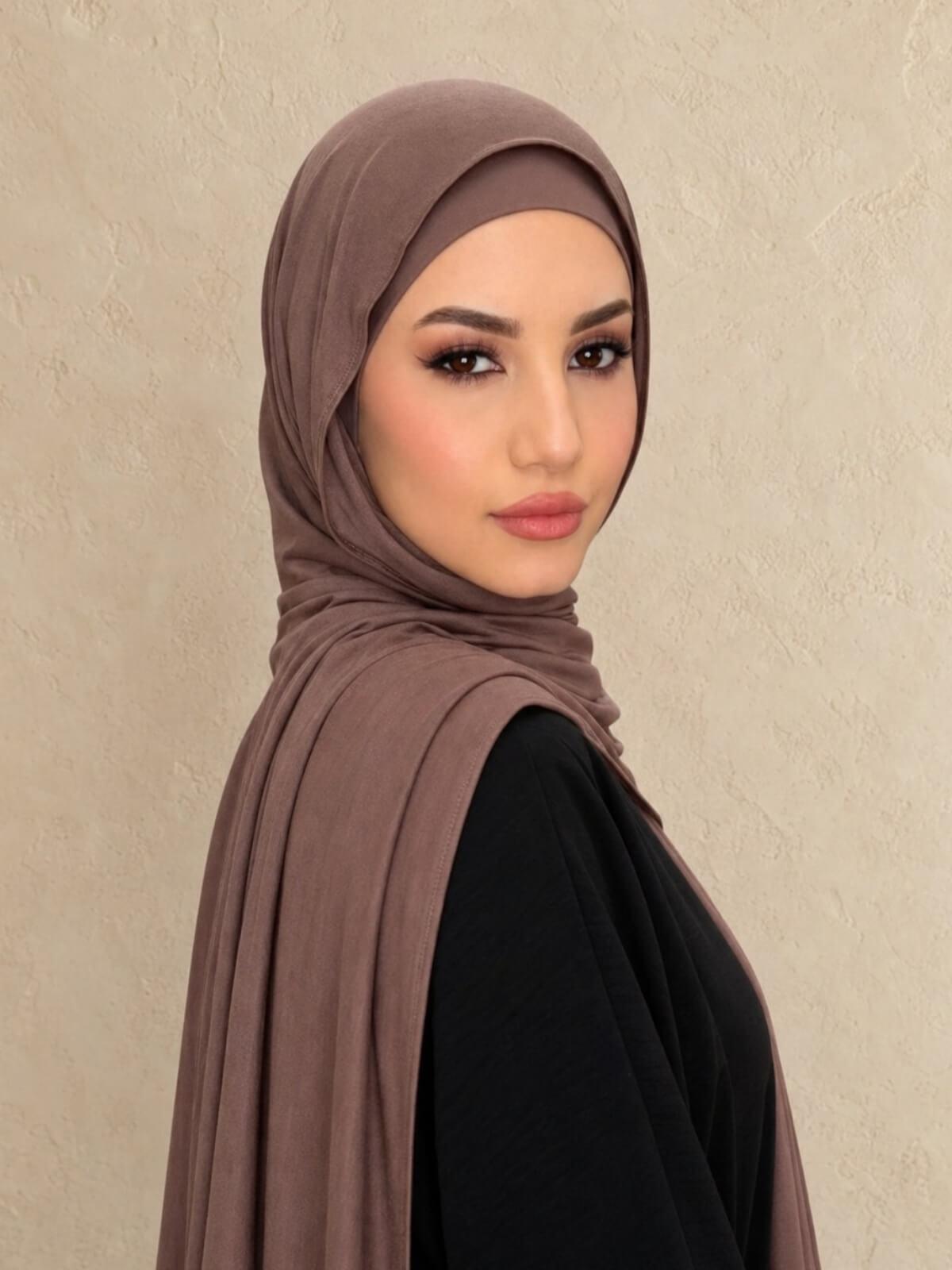 Premium Jersey Hijab- Mocha Brown