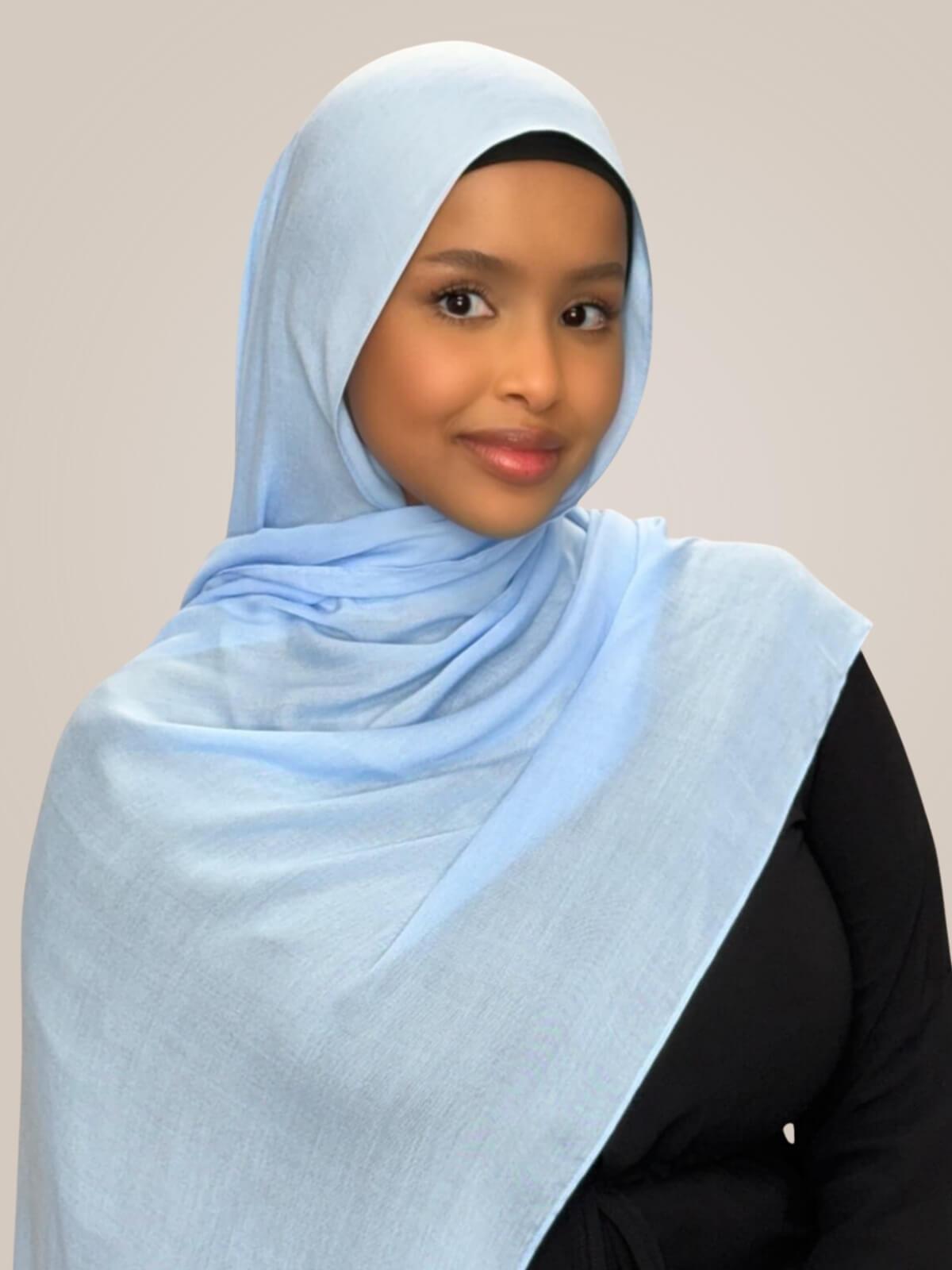 Cotton Modal Hijab-Cinderella Blue