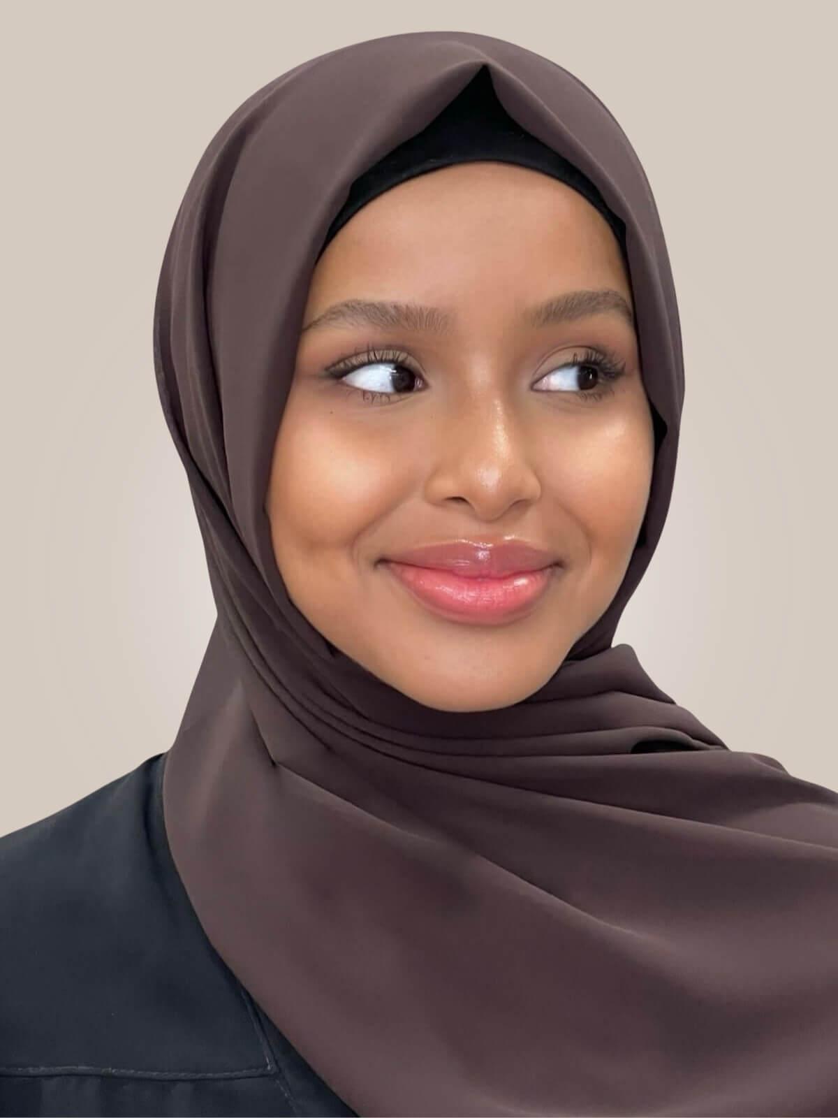 Luxury Chiffon Hijab-Coffee Brown