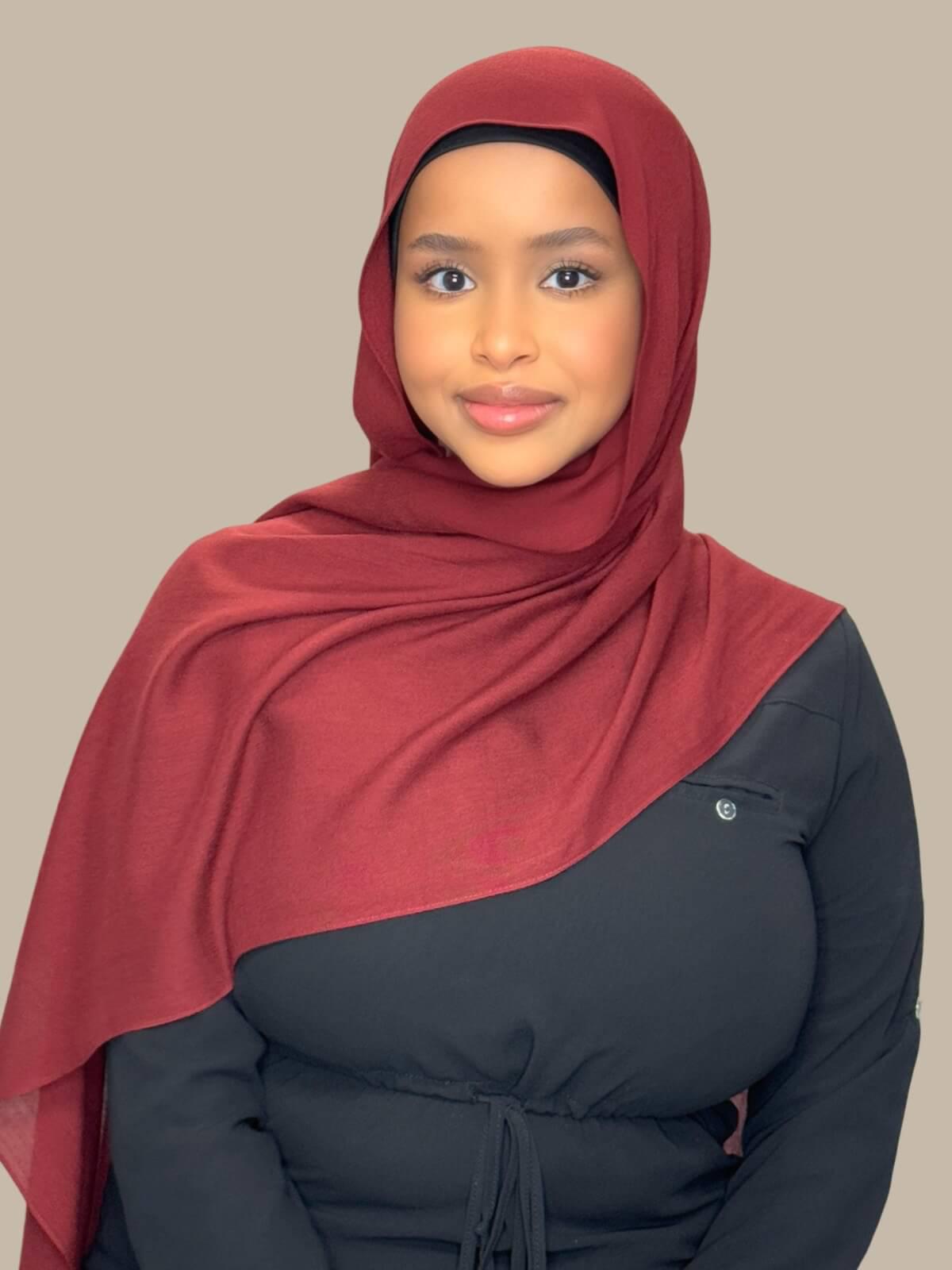 Cotton Modal Hijab-Royal Burgundy