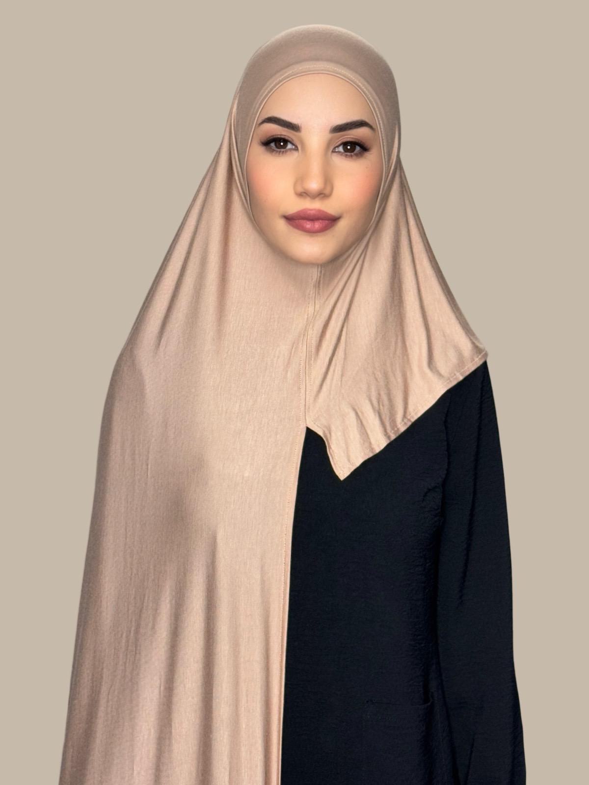 Pre-Sewn Jersey Hijab-Warm Taupe