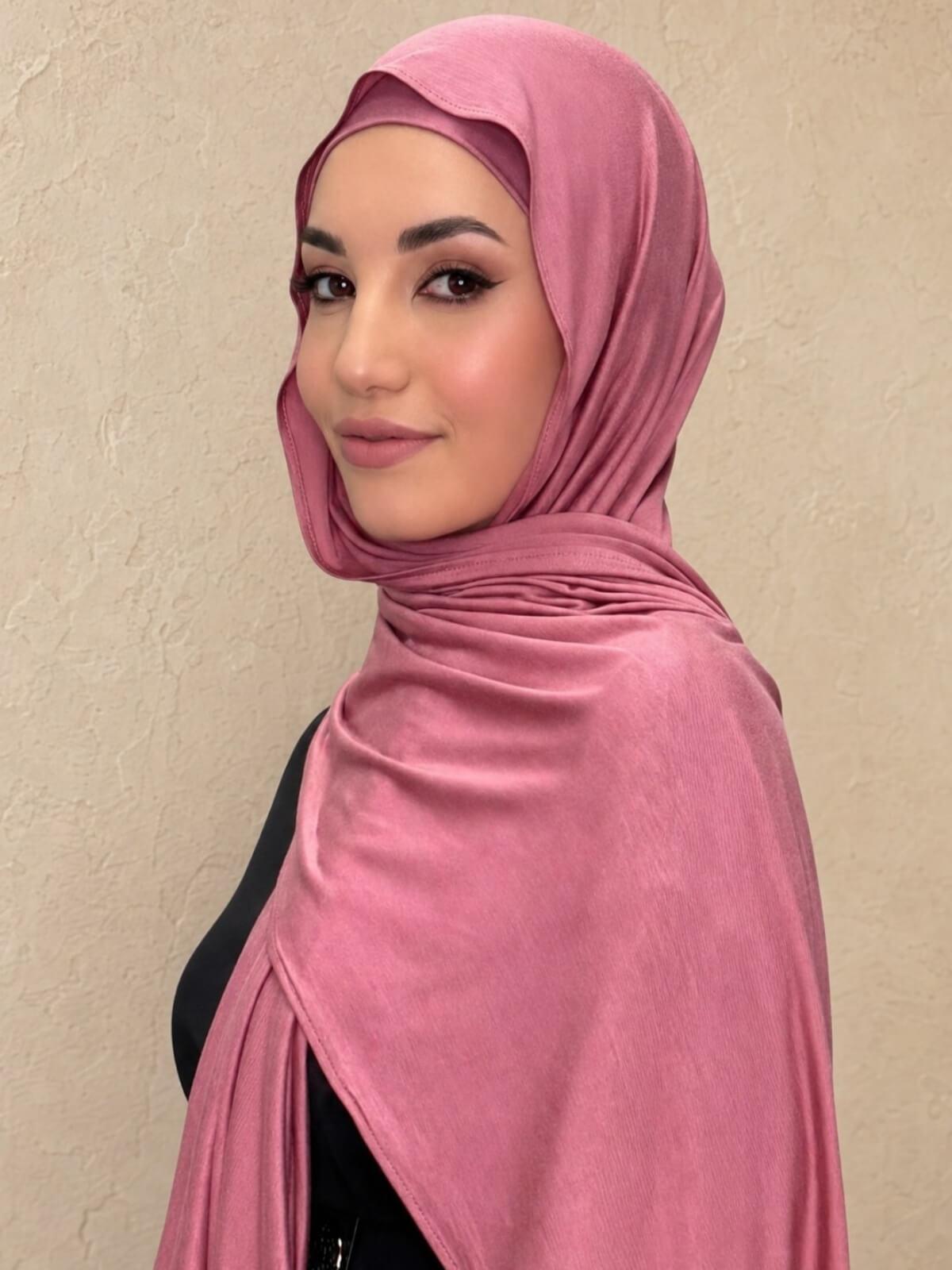 Premium Jersey Hijab-Pale Rose