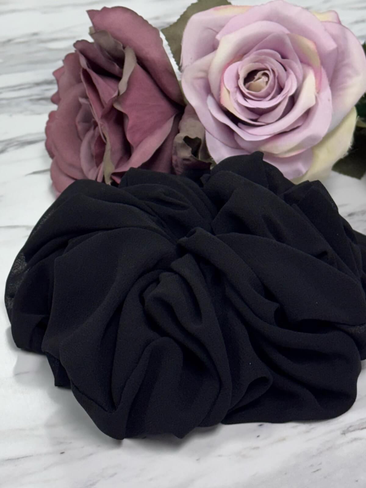 Chiffon Hijab Scrunchie-Black