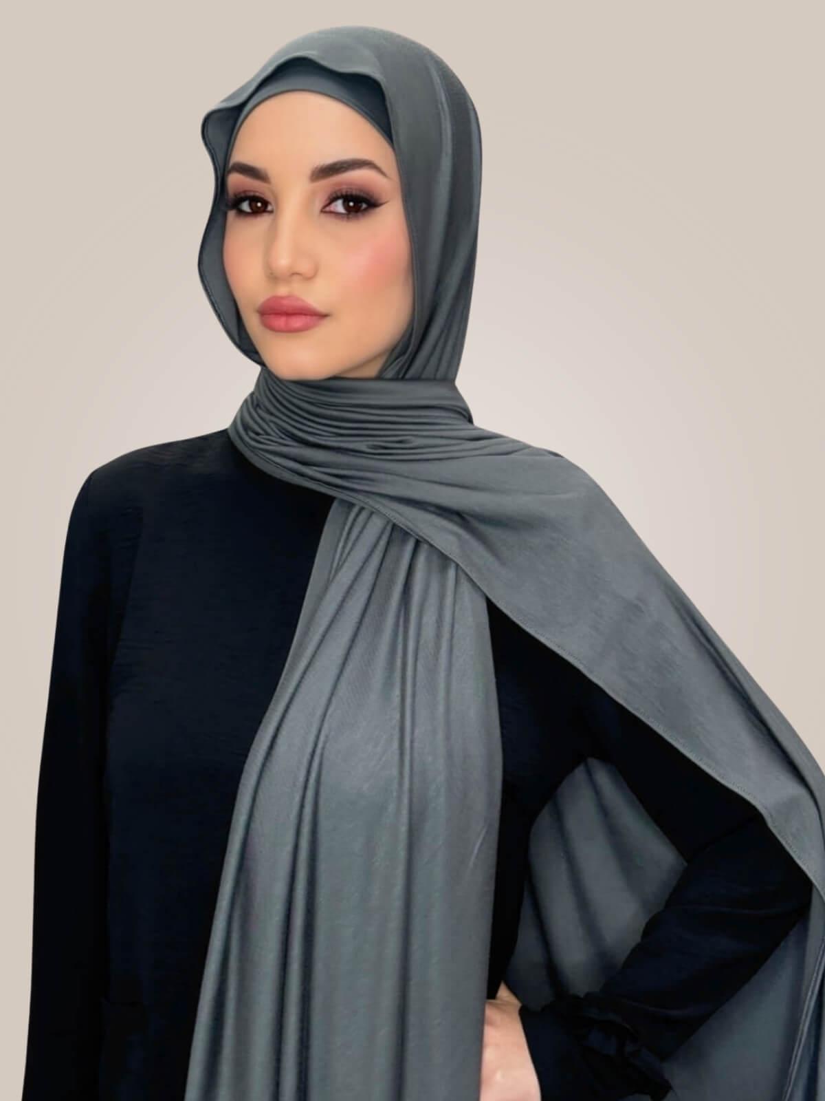 Premium Jersey hijab-Pebble Grey
