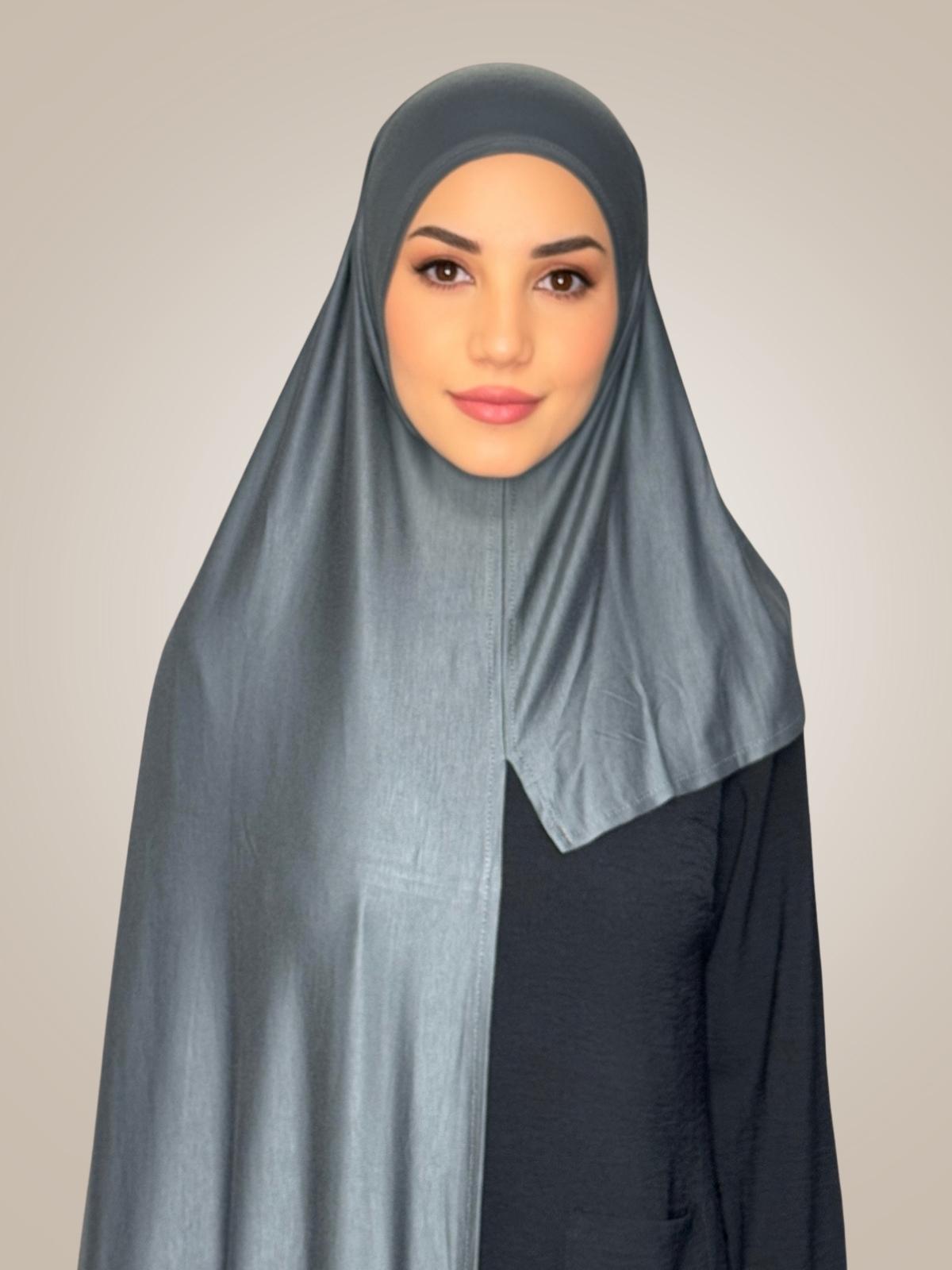 Pre-Sewn Jersey Hijab-Pebble Grey