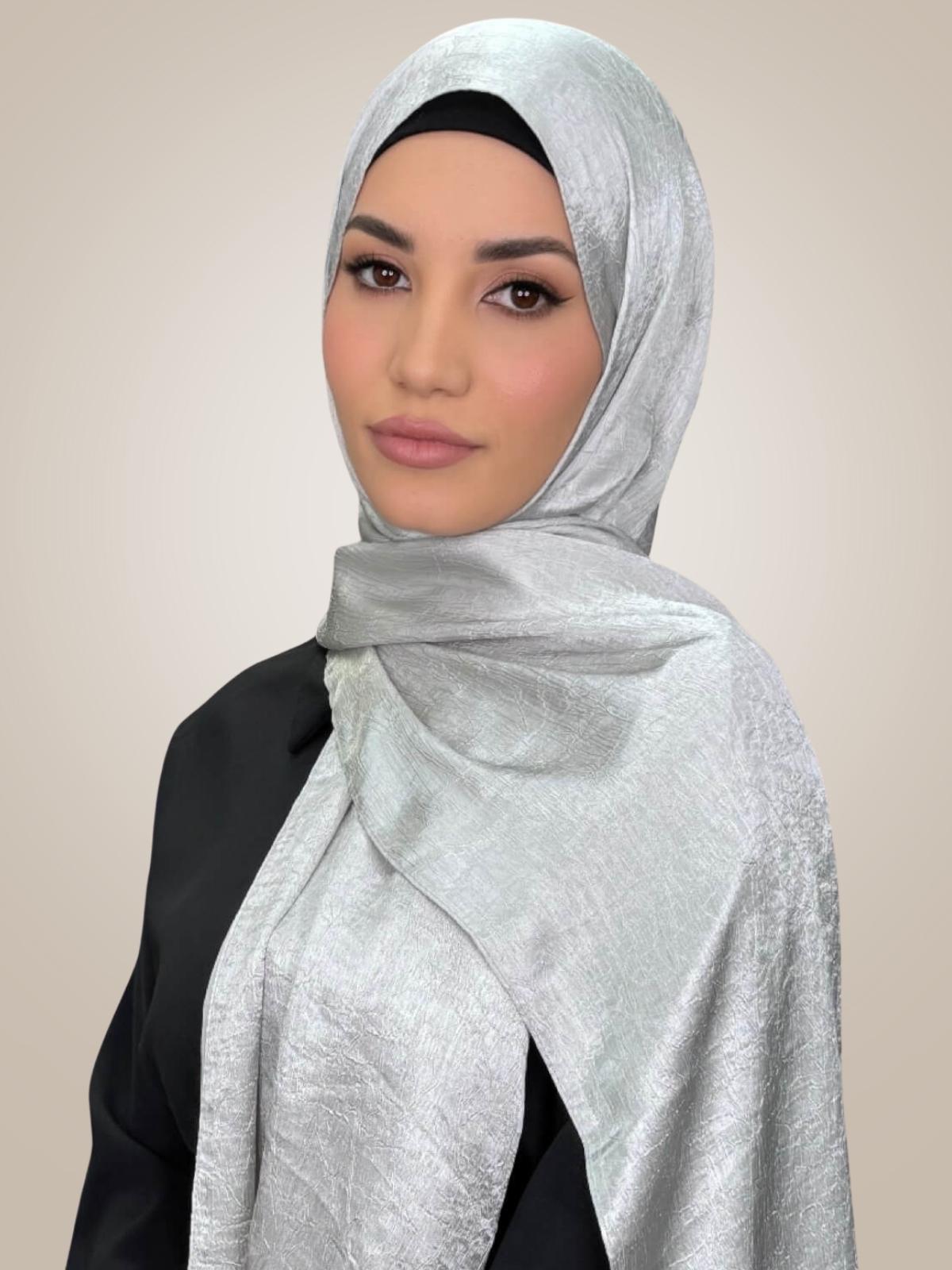 Classic Satin Hijab-Silver