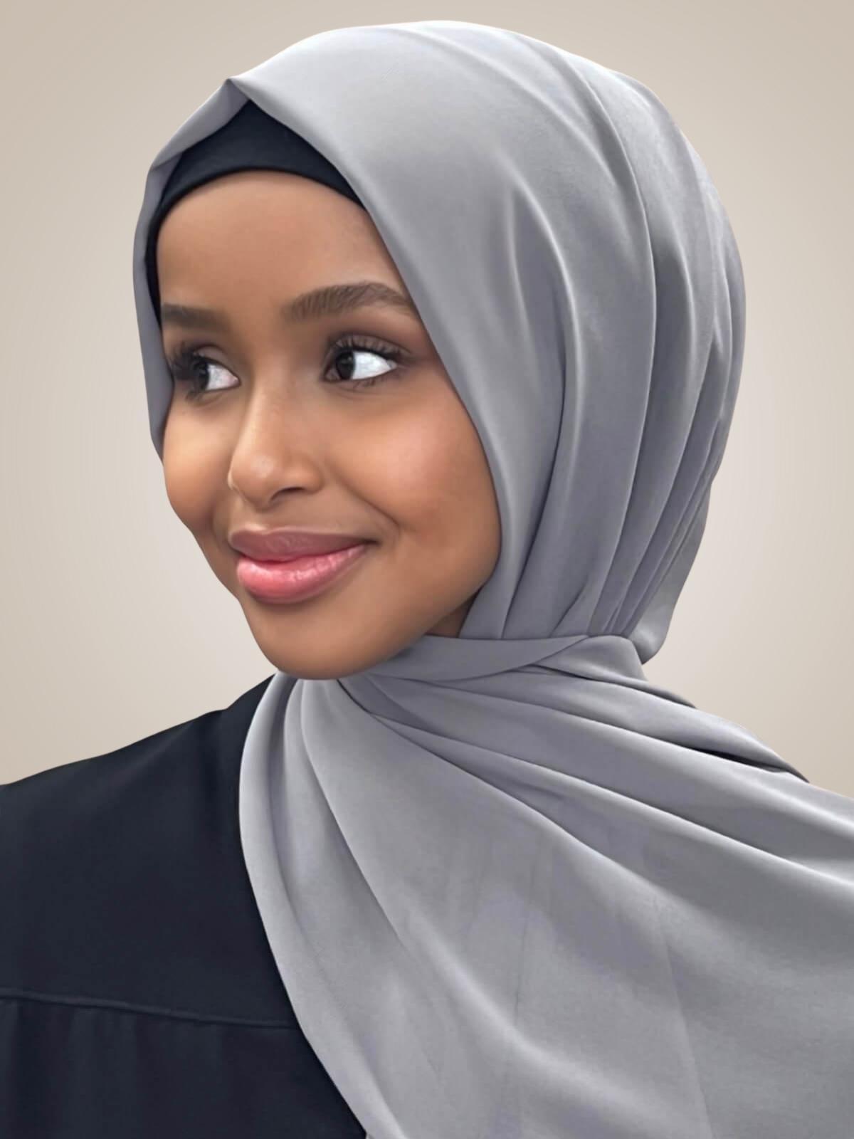 Luxury Chiffon Hijab-Fossil Grey