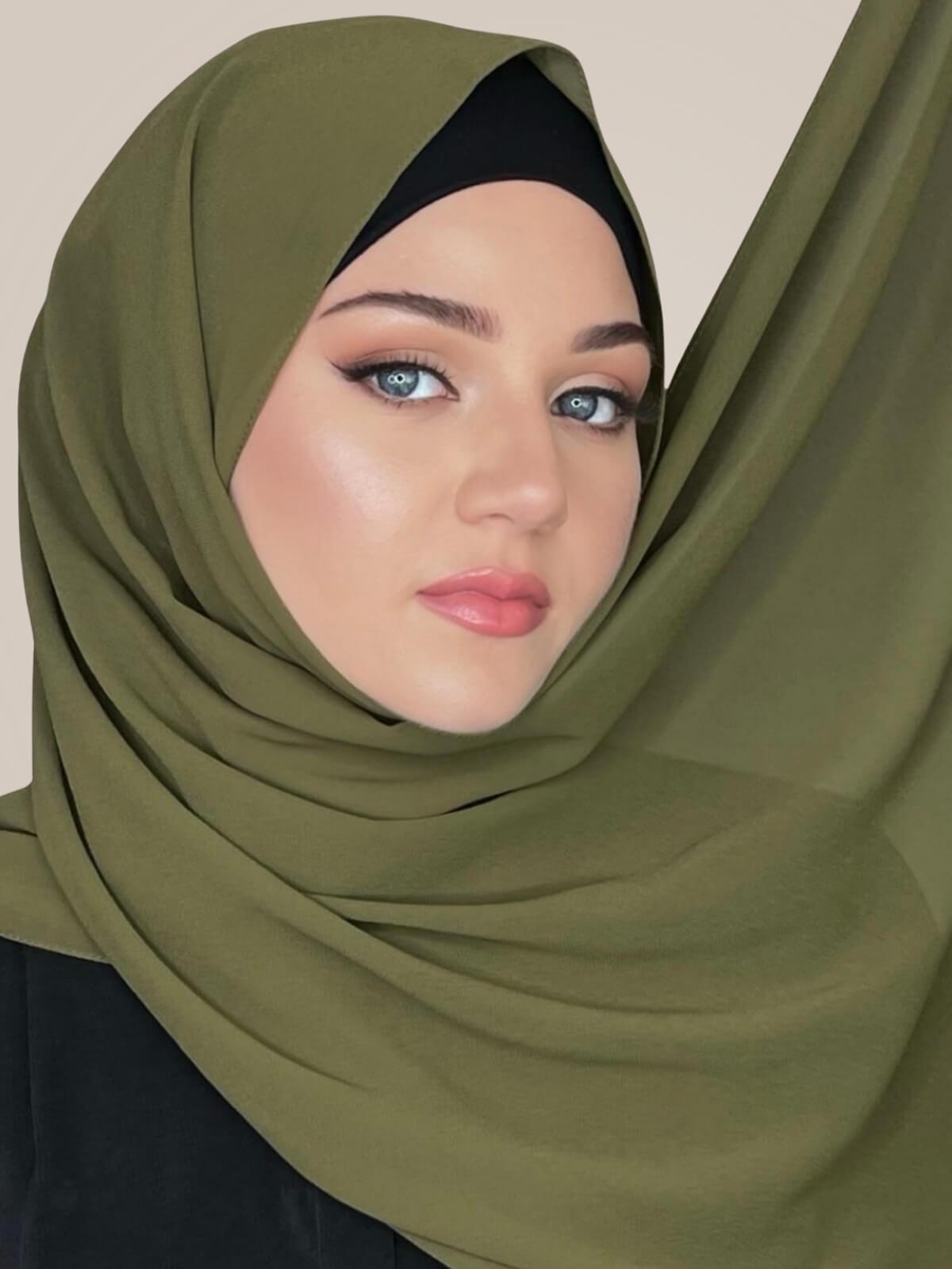Classic Chiffon Hijab-Olive