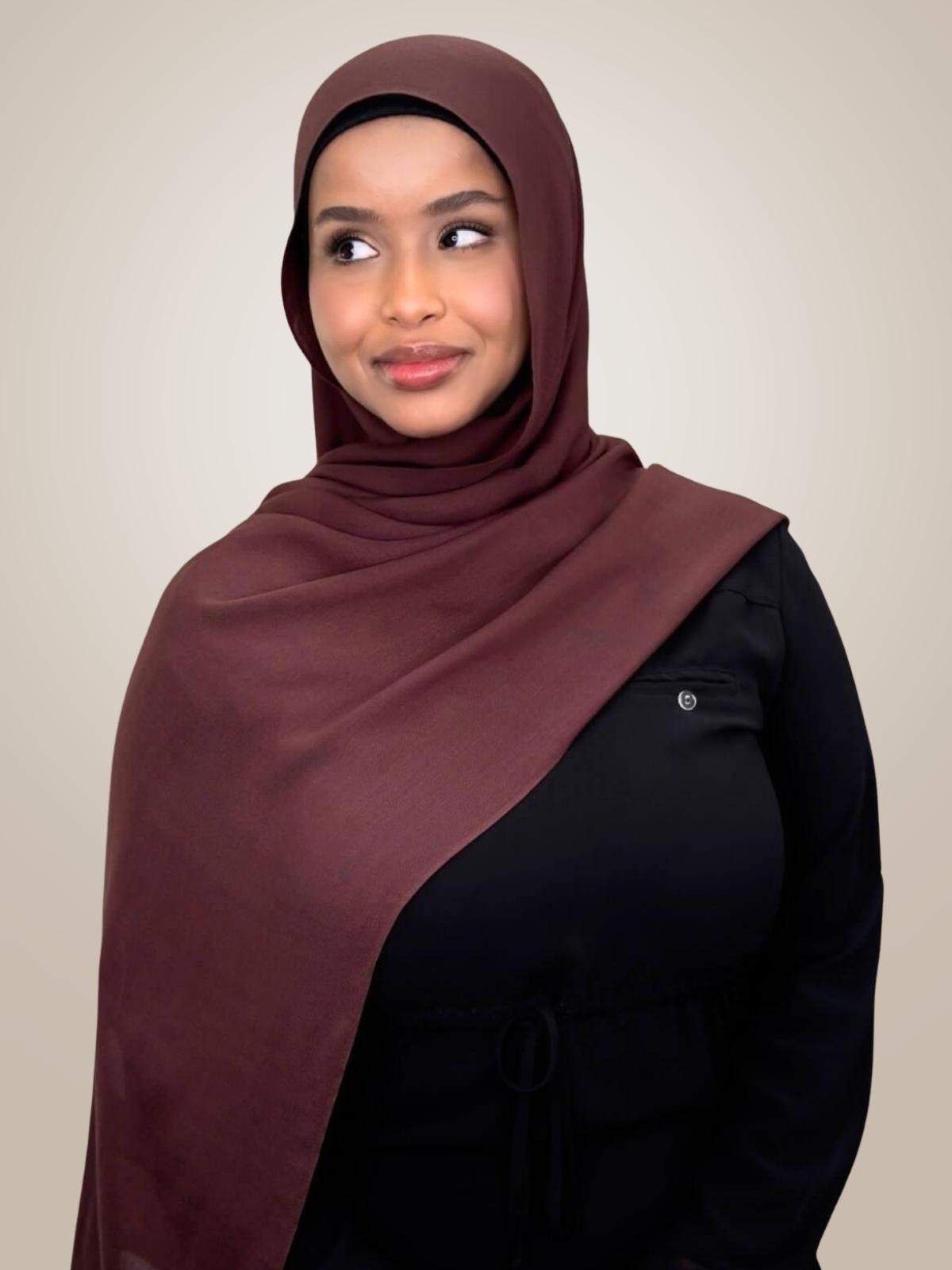 Cotton Modal Hijab-Raisin Brown