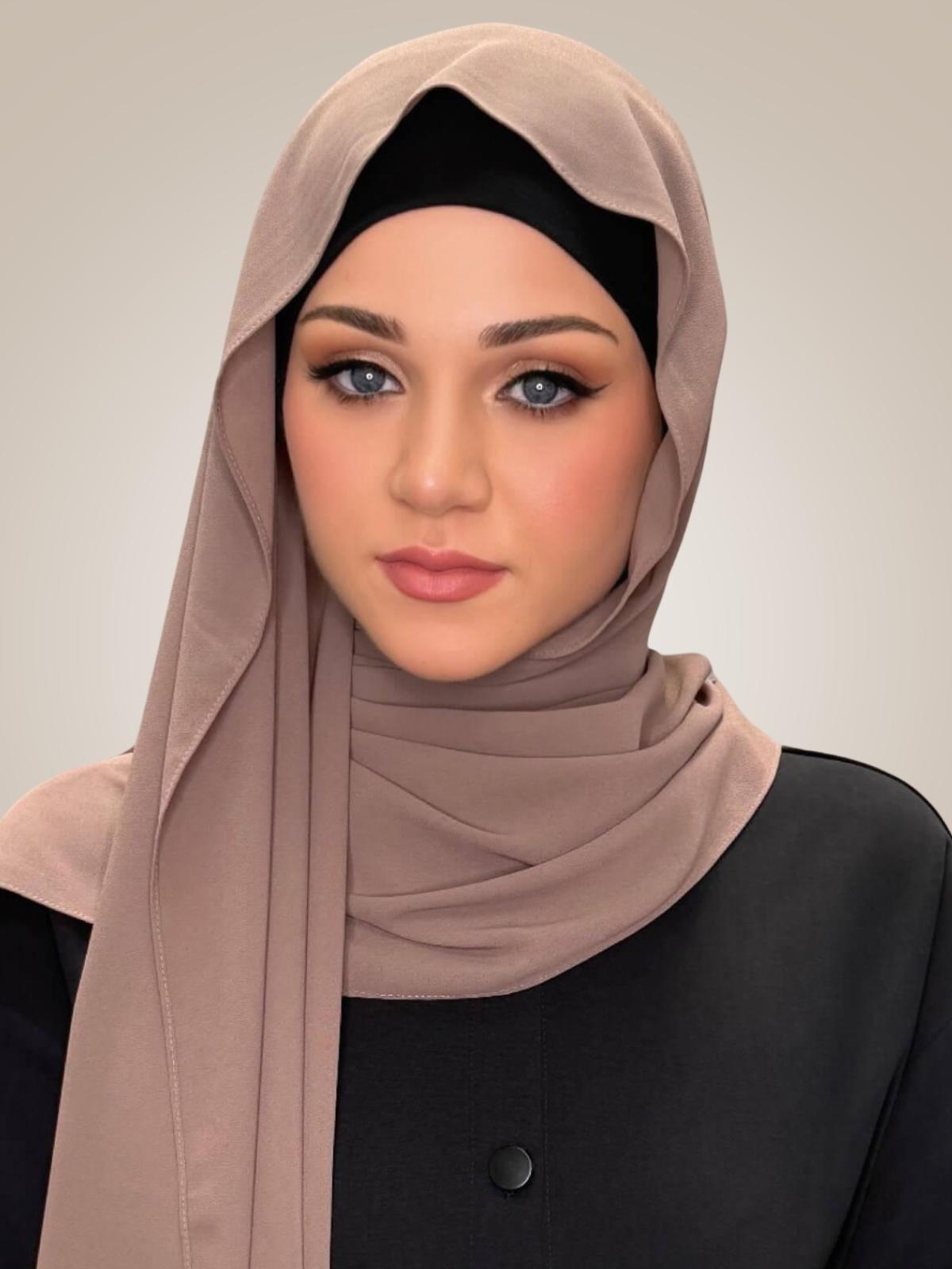 Classic Chiffon Hijab-Chestnut Brown