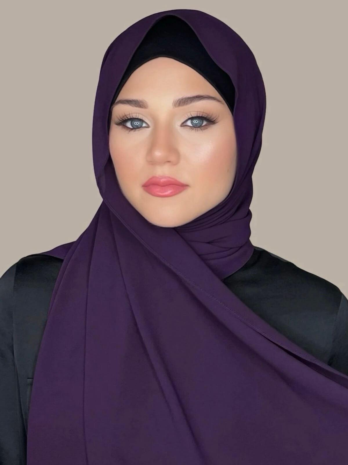 Classic Chiffon Hijab-Plum Purple