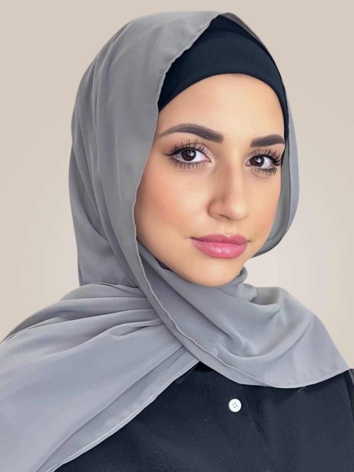 Luxury Chiffon Hijab-Frost Grey