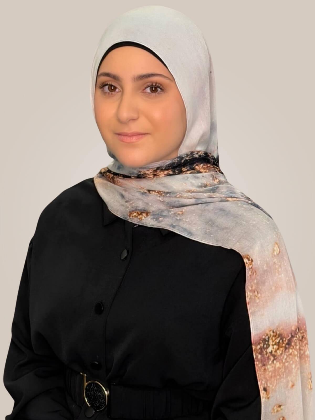 Modish Girl Print Modal Hijab-Granada Sand