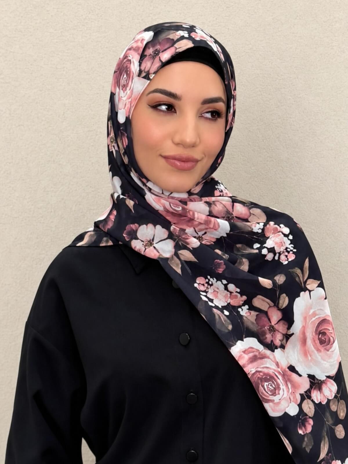 Printed Chiffon Hijab-Breathless Blossom