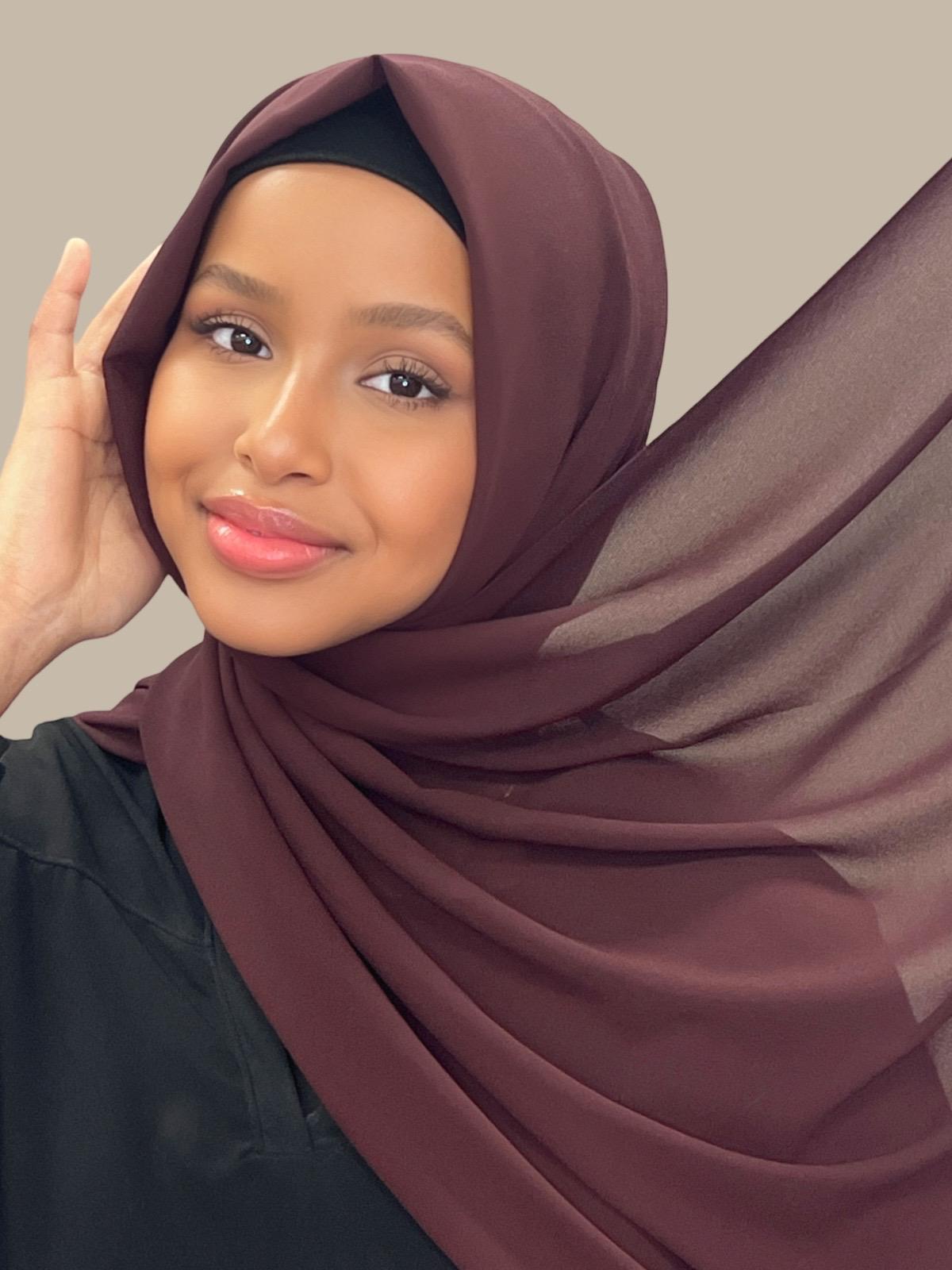 Classic Chiffon Hijab-Raisin