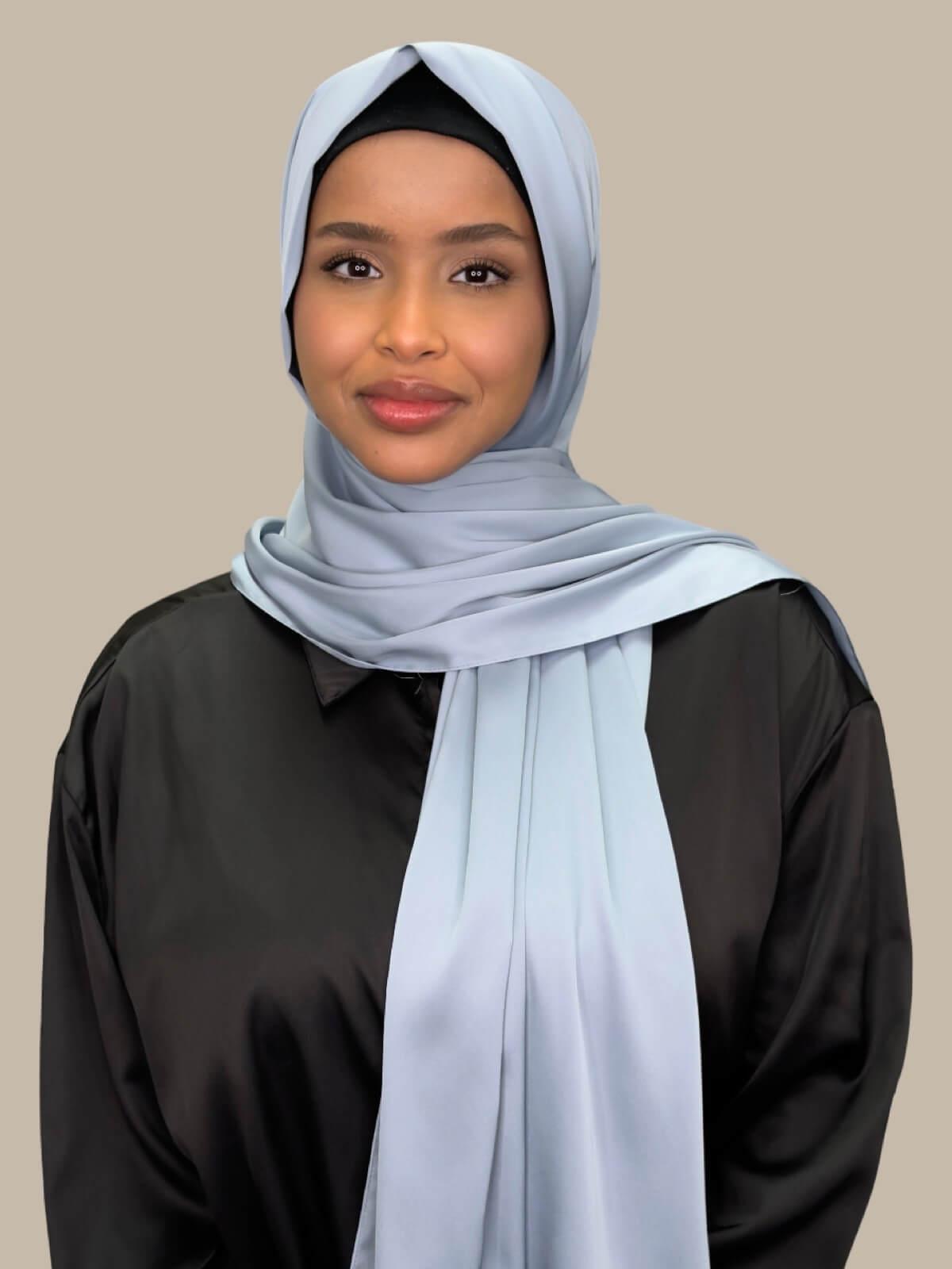 Premium Satin Hijab-Denim Dust