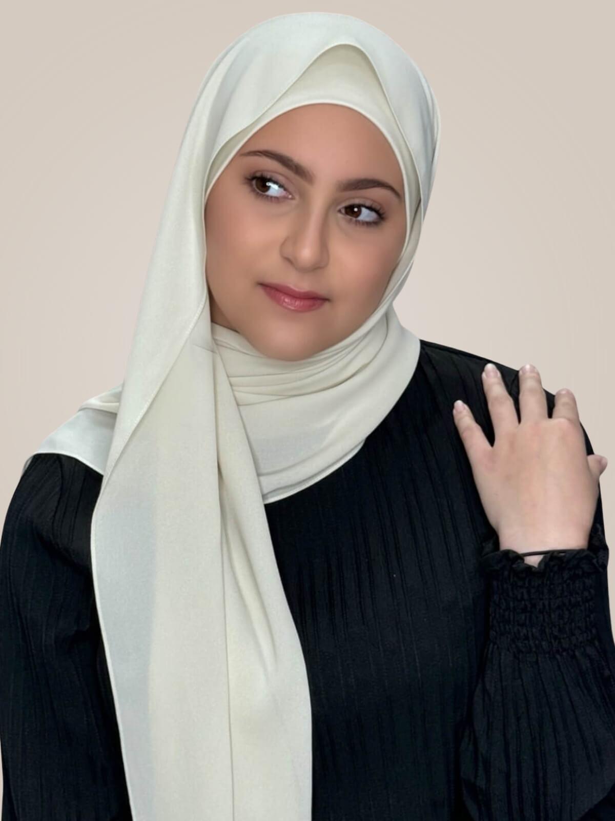 Modish Girl Matching Chiffon Hijab Set-Royal Beige