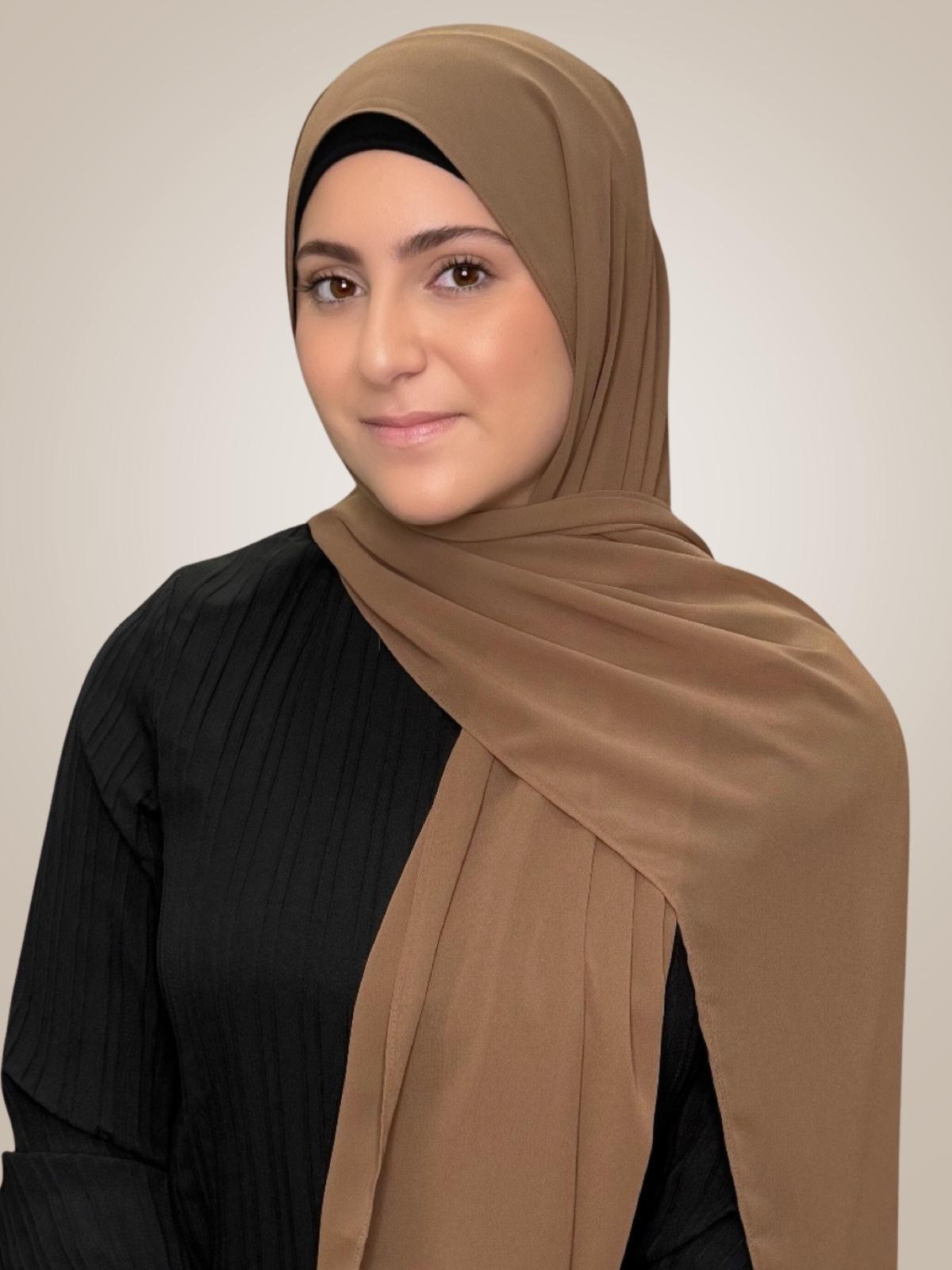 Modish Girl Luxury Chiffon Hijab-Walnut Brown