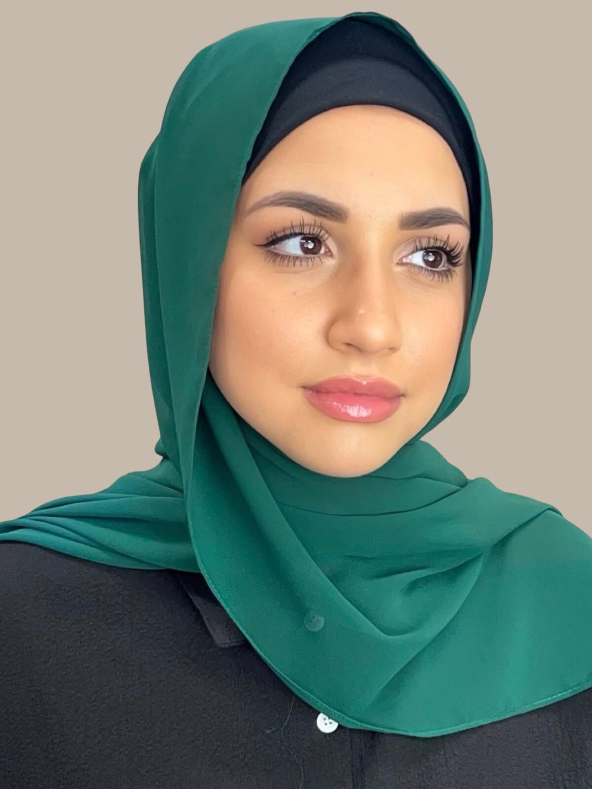 Luxury Chiffon Hijab-Forrest Green