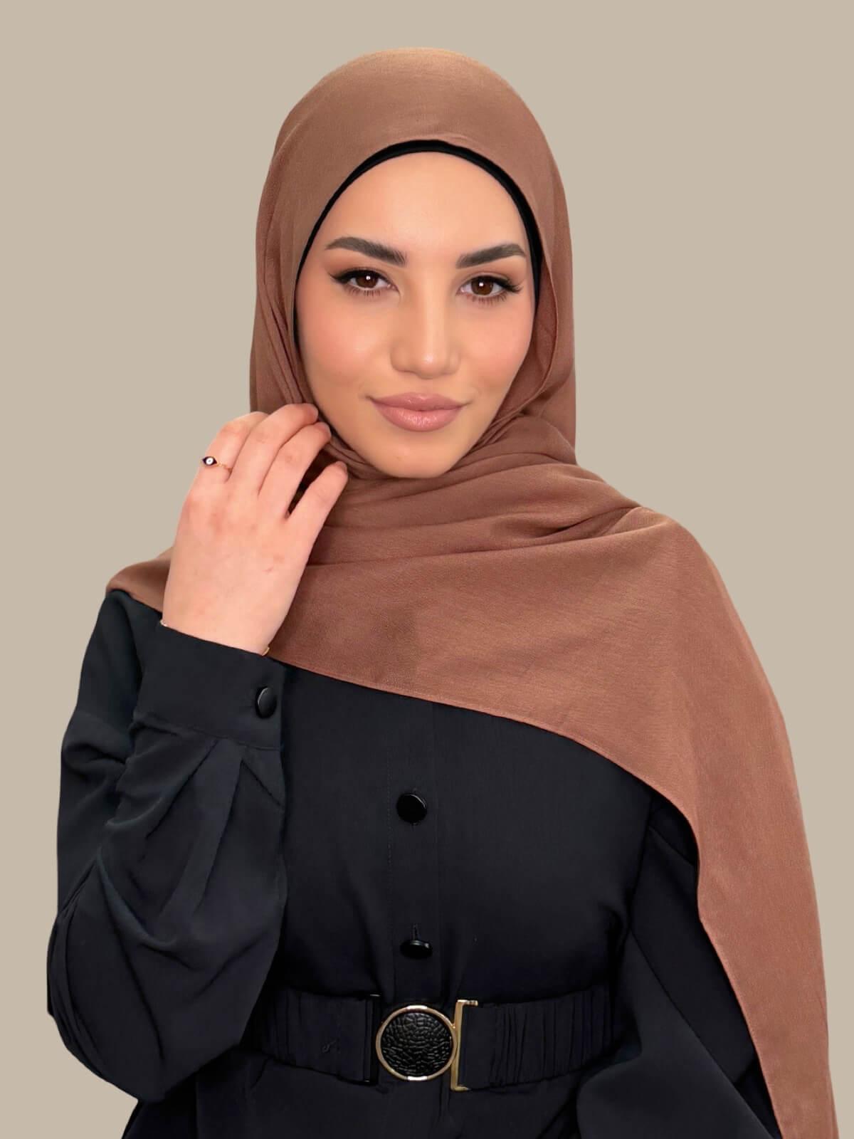 Cotton Modal Hijab-Golden Walnut