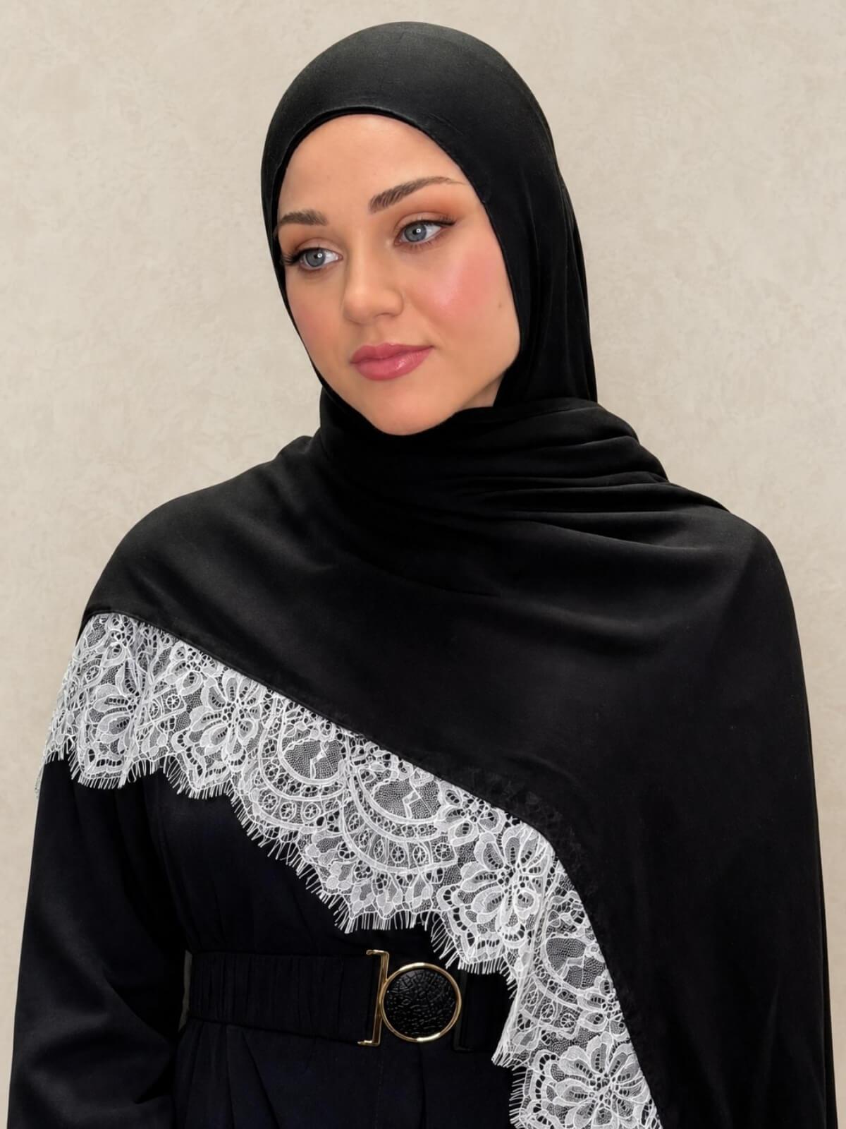 Lace Cotton Modal Hijab-Afterglow