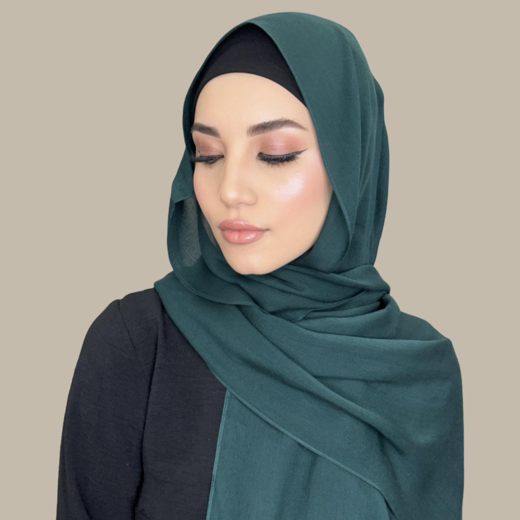 Cotton Modal Hijab-Dark Aqua