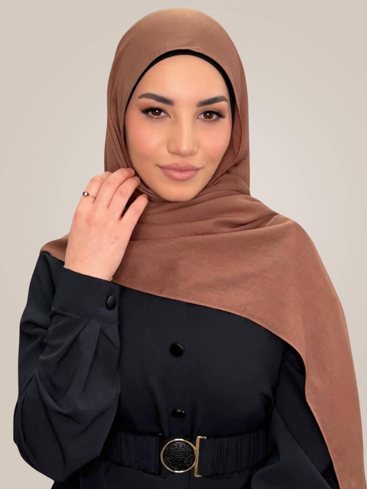 Cotton Modal Hijab-Golden Walnut