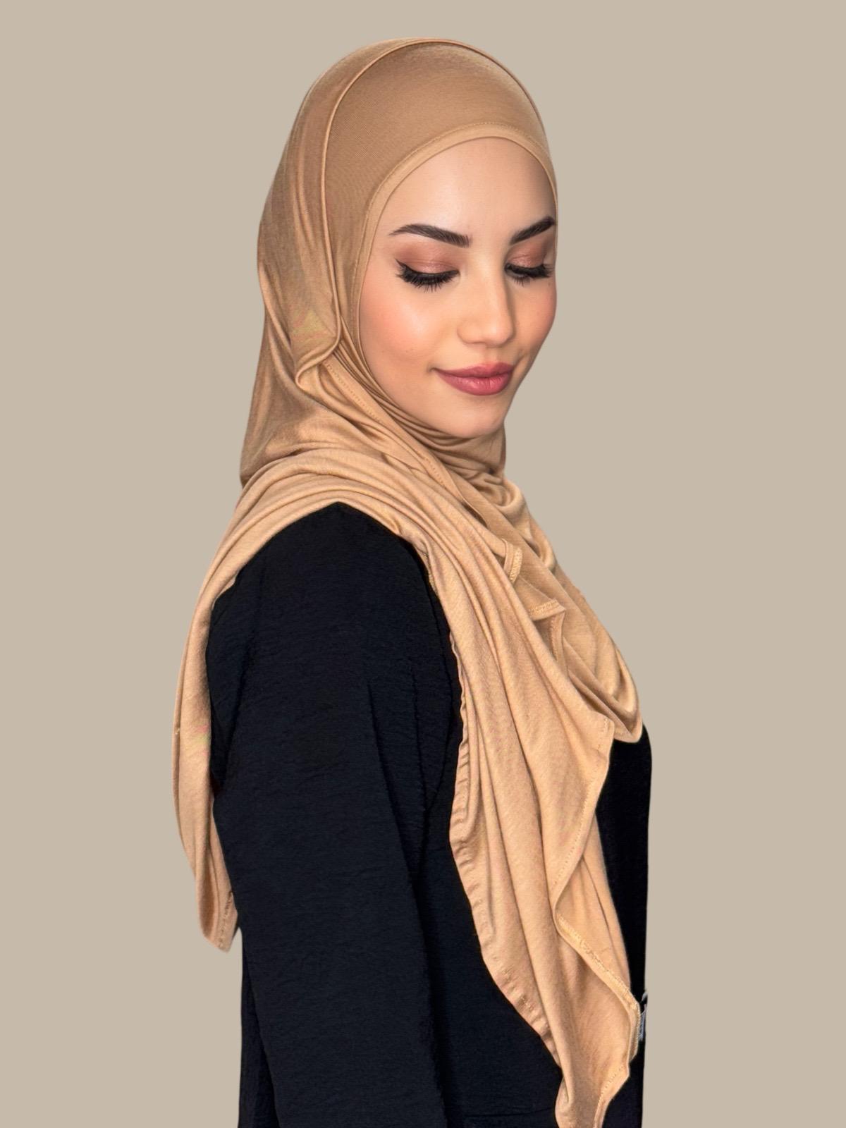 Pre-Sewn Jersey Hijab-Honey