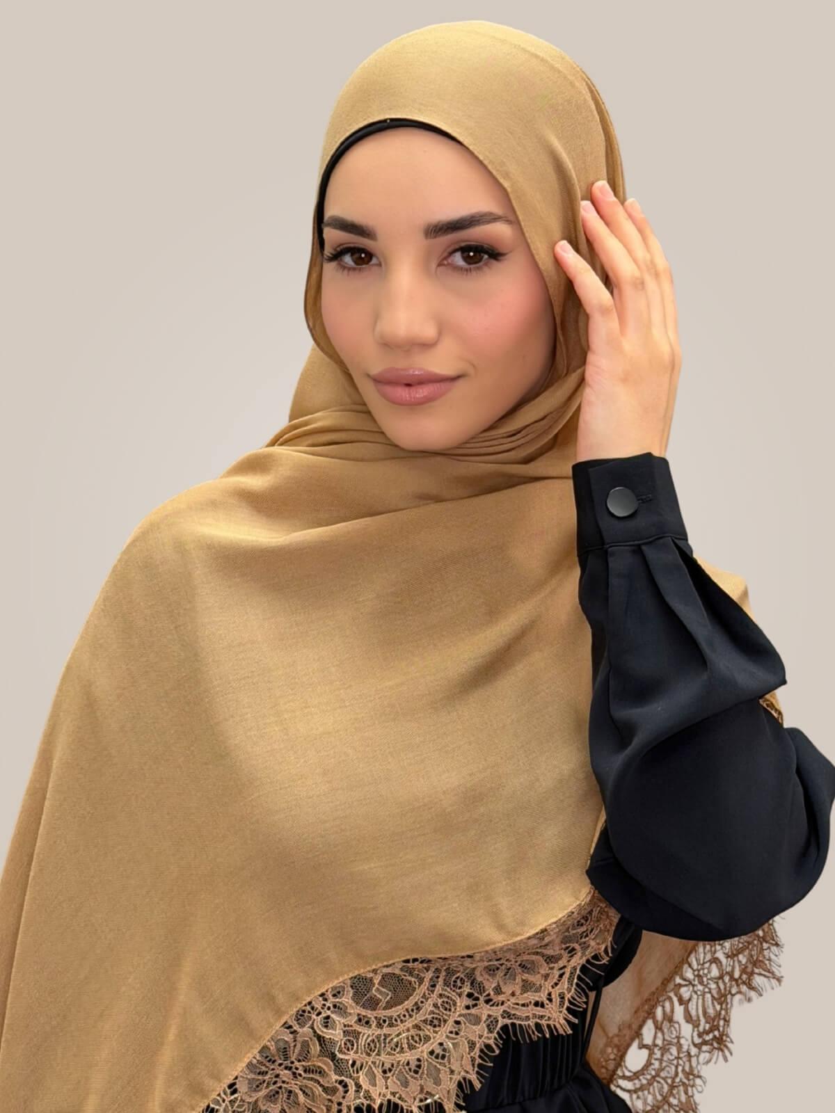 Lace Cotton Modal Hijab-Golden Hour